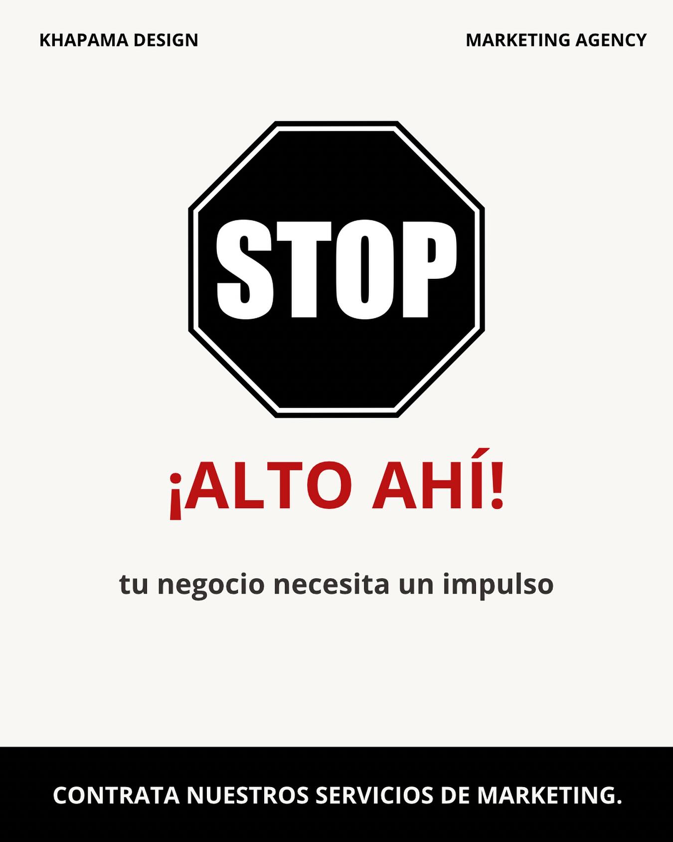 🚦 ¡Alto ahí!
Si quieres que tu negocio crezca, es hora de contratar servicios de marketing.
#khapamadesign #marketingdigital #agenciademarketing