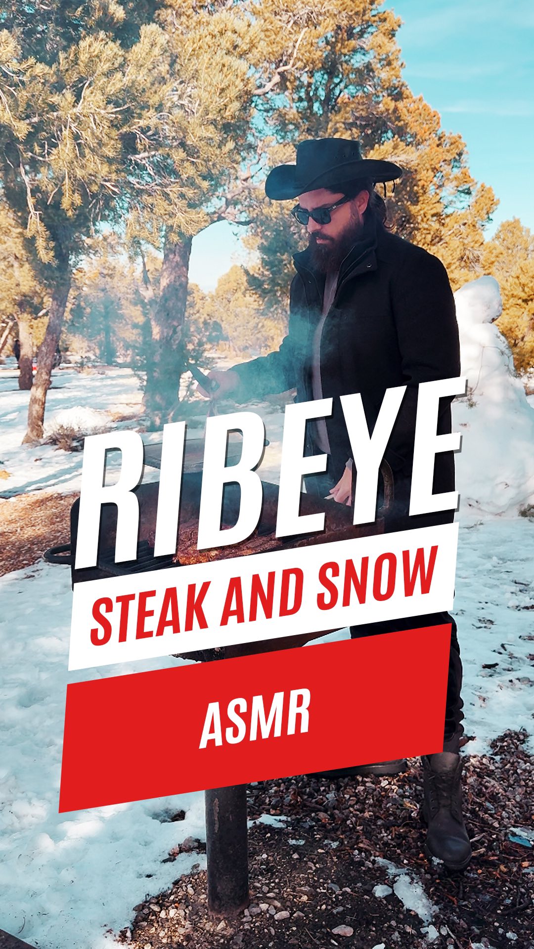There’s something magical about cooking over the flames while snow falls around you. #ribeye #snow