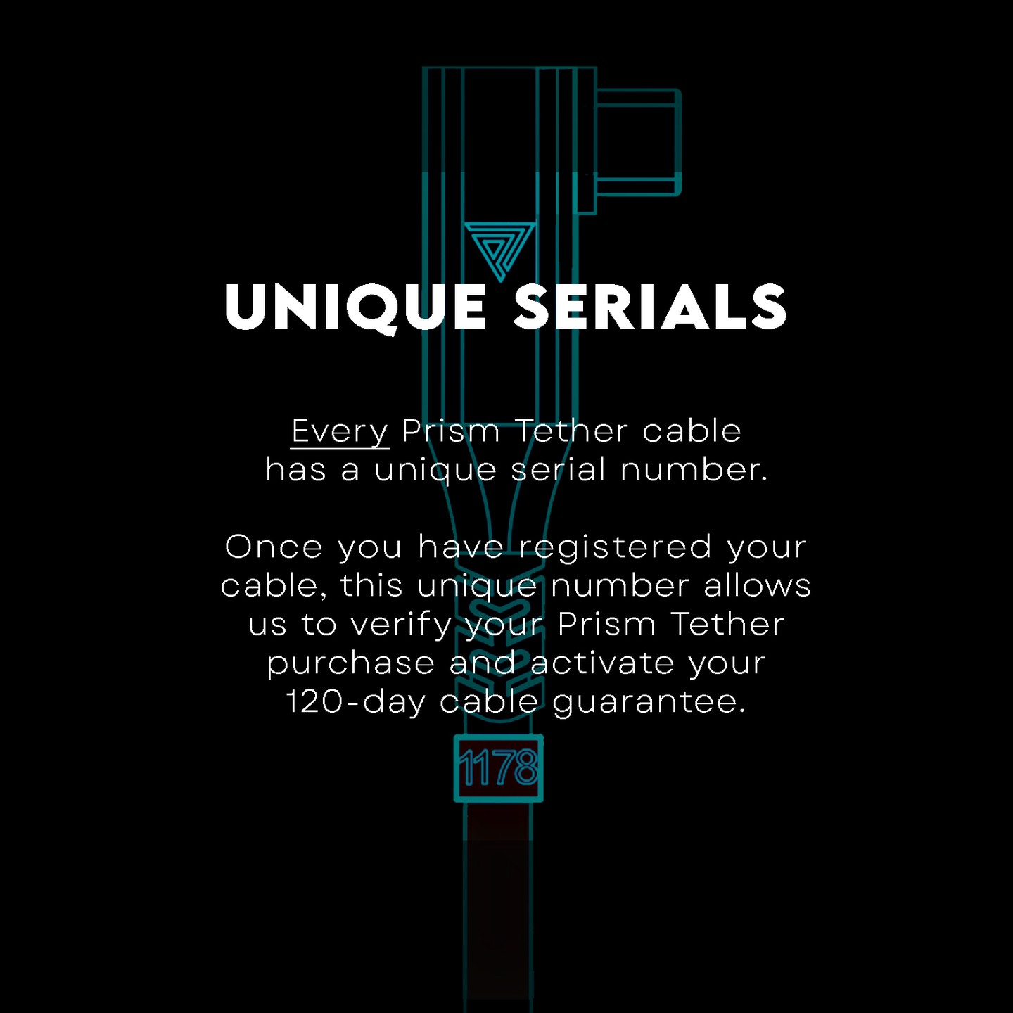 Once you have purchased your new Prism Tether cable, make sure to register within 30 days to receive your complimentary piece-of-mind 120-day cable guarantee. #Prismtether