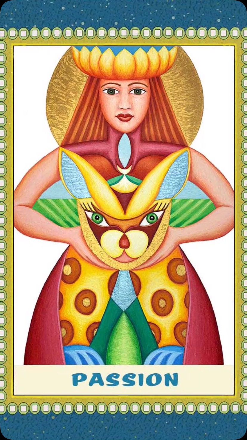 PASSION -Oracle Card
Passion is more than just a feeling—it’s the driving force behind growth, joy, and lasting impact. Passion is the fire within, igniting purpose and pushing you beyond boundaries. It fuels dreams, energizes the soul, and turns the impossible into reality. It gives life direction, infusing even the smallest tasks with vigor and delight. It nurtures creativity, drives innovation, sparks meaningful connections, builds resilience, and instills determination to overcome challenges, keeping you focused and inspired even in difficult times. When you live with passion, life becomes a vibrant, meaningful journey brimming with possibilities.
VISION: LADY OF EMPOWERED RADIANCE embodies the fusion of primal instinct and divine grace, channeling the fiery energy of passion, strength, and self-expression. Half woman, half leopard, she mirrors the essence of the STRENGTH tarot card—a symbol of inner fortitude, courage, and the mastery of emotions. Her golden halo and floral headdress radiate illumination, creativity, and connection to higher energies, signifying a soul ignited by purpose. The leopard, a creature of power, resilience, and keen instinct, represents the raw, untamed force within, urging her to trust intuition, act decisively, and embrace her individuality without fear. This vision is a celebration of passion’s dual nature—the ability to harness fiery desire as a force of creation rather than destruction. It calls us to step fully into our power, let our energy shine boldly, and fuel our lives with purpose, authenticity, and an unstoppable zest for life.
#soulart #oraclecards #inspirationalcards #believeinyourself #passion #art #tarot #carddeck #visualization#affirmations #inspiration #motivation #energy #soulalchemy #personalmastery #superpowers Special thanks to Lucia, who’s Soul Portrait is used for this Oracle Card