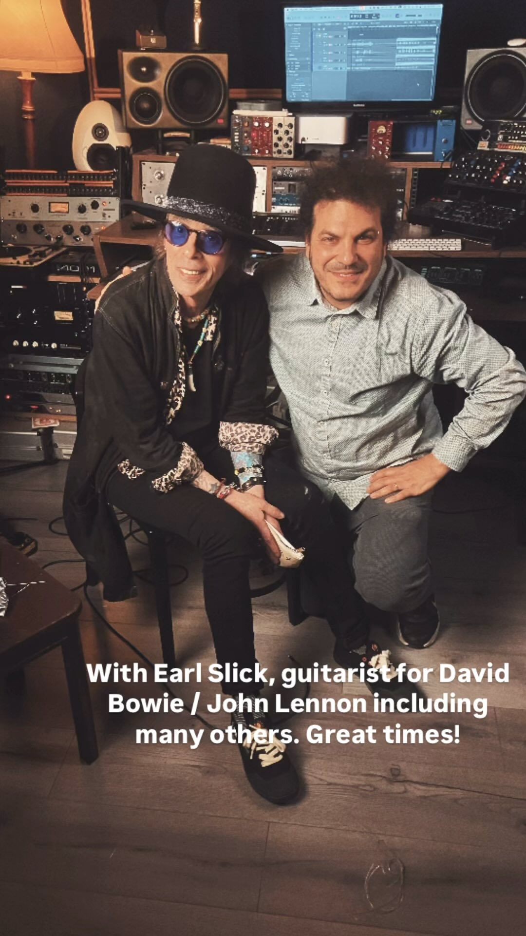Loved having @earlslick_official in the studio for an interview shoot with the lovely @cameradanman and @guitarmadeeasybytony . He played guitar for years with David Bowie, John Lennon and many others and many of their classic guitar riffs came from him. More to come soon! #davidbowie #earlslick #riff #rocklegend #classicrock #guitarist #guitarhero #recordingstudio