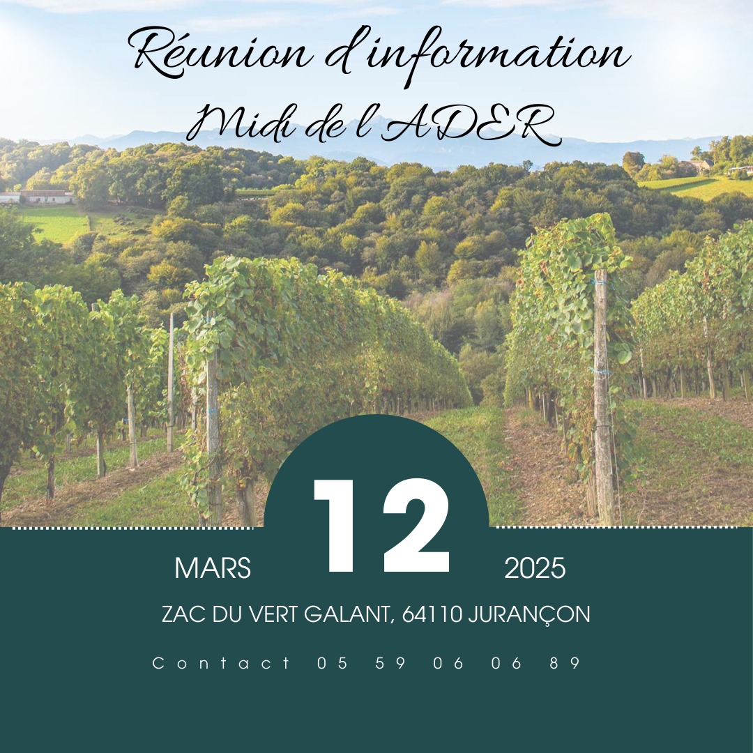 📣 RÉUNION D'INFORMATION À JURANÇON : Les enjeux agricoles de demain vous attendent ! 📣
Acteurs du secteur agricole, ne manquez pas cette opportunité de vous préparer aux défis de demain ! 🌱💼
🔸 Au programme :
La facture électronique : Ce qui change et comment vous préparer à cette révolution numérique 💻
Se former en agriculture : Découvrez le calendrier des formations 2025 📅
La PAC 2025 : Quelles sont les adaptations nécessaires pour l'avenir ? 🌍
Le certiphyto et le Conseil Stratégique Phytosanitaire : Nouveautés pour 2025 🚜
Questions diverses : Échanges et conseils pour anticiper les évolutions de notre secteur ❓
📍 Rendez-vous le 12 mars 2025 à Jurançon, ZAC du Vert Galant, 64110 Jurançon, de 14h à 17h.
✅ Inscrivez-vous dès maintenant !
📞 Par téléphone : 05 59 06 06 89
Venez échanger, anticiper et vous préparer aux évolutions qui façonnent l’agriculture de demain ! 🚀
#Agriculture #FormationAgricole #PAC2025 #FactureÉlectronique #Certiphyto #Phytosanitaires #Innovation #Agriculteurs #RéunionInformation #Jurançon #ADER