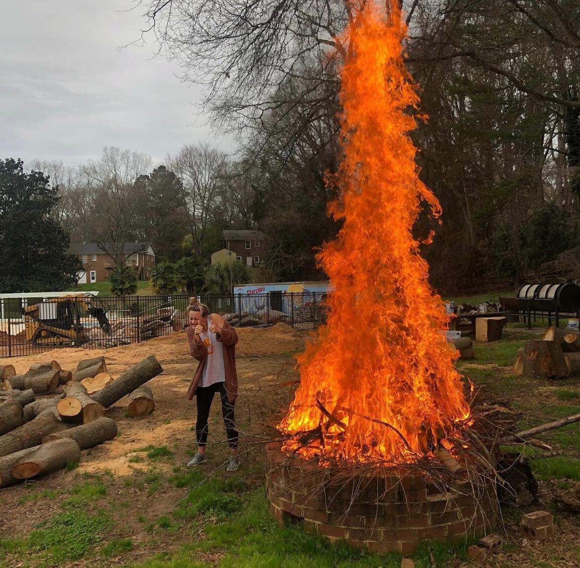 #tbt to clearing brush and overgrown trees! what a fire 🔥🔥🔥