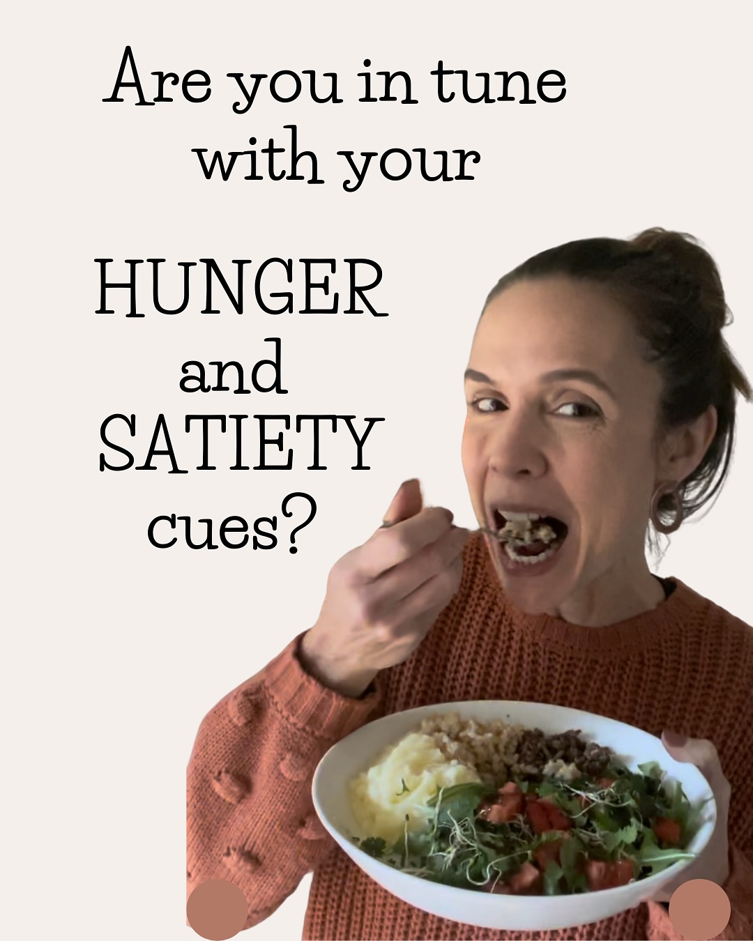 Sounds simple:
Do you eat when you’re hungry? 🤔
Or do you eat when you’re SUPPOSED to because you’re following some kind of meal plan?
Are you stuffing yourself with protein-rich foods beyond the point that it’s pleasurable because you need to hit your protein targets?
Then, my dear friend... You may be interfering with your hunger and satiety cues.
And why is this important?
Because you may lose your body’s natural ability to tell you when it needs energy.
One of the ways I know my clients (and myself) are in a good metabolic state - it’s when the body does its thing: send you messages that it needs fuel. It also lets you know that you had enough.
Ok, I know that it’s not that easy when it comes to nutrition, metabolism, genetics, environment, mental state, etc. and other factors might affect your hunger and satiety cues.
But if most things are normal and you’re a healthy individual... you should be attuned to it.
If you’re not, here’s a few things you can do:
✍️
Start a hunger journal.
Before you eat, ask yourself: Am I really hungry?
Identify the number on the H&S scale.
Pause in the middle of a meal : check-in with how you feel
Focus on the taste of the food, chew it slower than you normally do.
Identify patterns of behaviors (eat fast, w/ distractions, out of boredom)
Check your fullness level when you’re 3/4 of the way.
Identify the number of the H&S scale.
See how this makes you a more mindful eater! 😉
Hopes this helps,
💖,
Anna
#nutrition #midlife #menopause #womenshealth