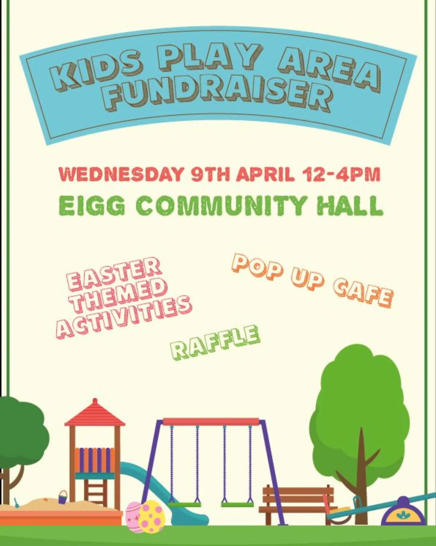 KIDS PLAY FUNDRAISER
WEDNESDAY 9TH APRIL
Please come along if you can, or if you are unable to make it and still want to help contibute you can buy some raffle tickets or make a donation!
DM us for details.
Love,
Eigg Shop x