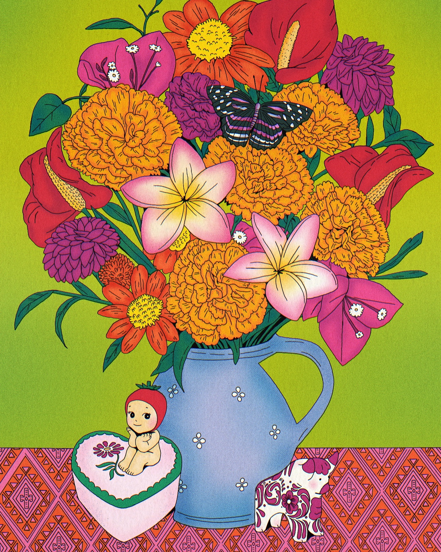 vase of a mexican flower assortment