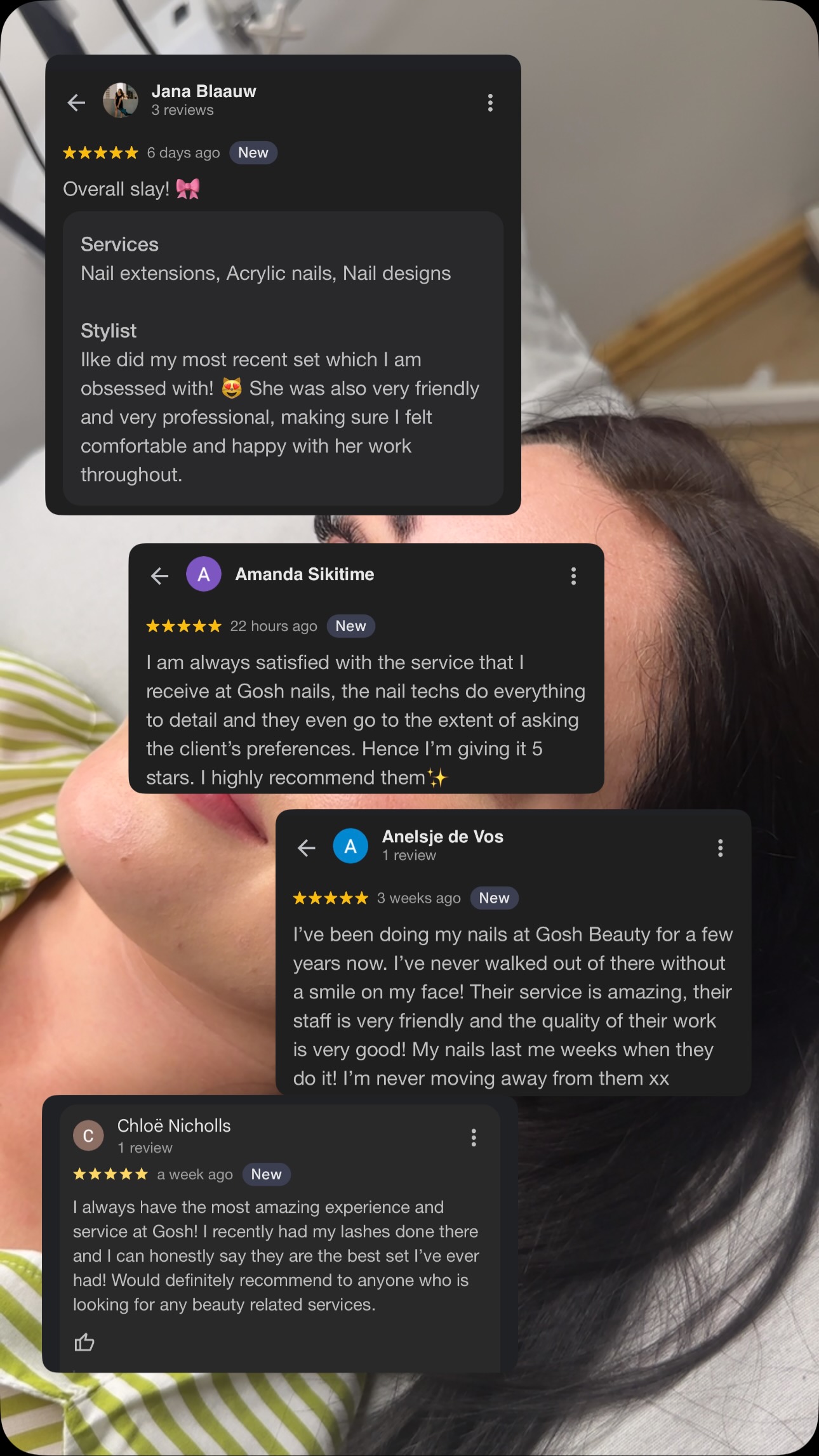Our reviews really don’t lie 💁♀️.
Book your appointment to experience 5 ⭐️ service at one of the best Nail and Beauty salons in Stellenbsoch .
To book your 5 ⭐️appointment to experience :
Business whatapp nr : 081 500 2238
Website : www.goshnails.com
-
-
-
#nails #trendynails #goshnails #capetownsalon #stellenboschuniversity #pintrestinspired #stellenboschwedding #stellenboschnails #nailsalon