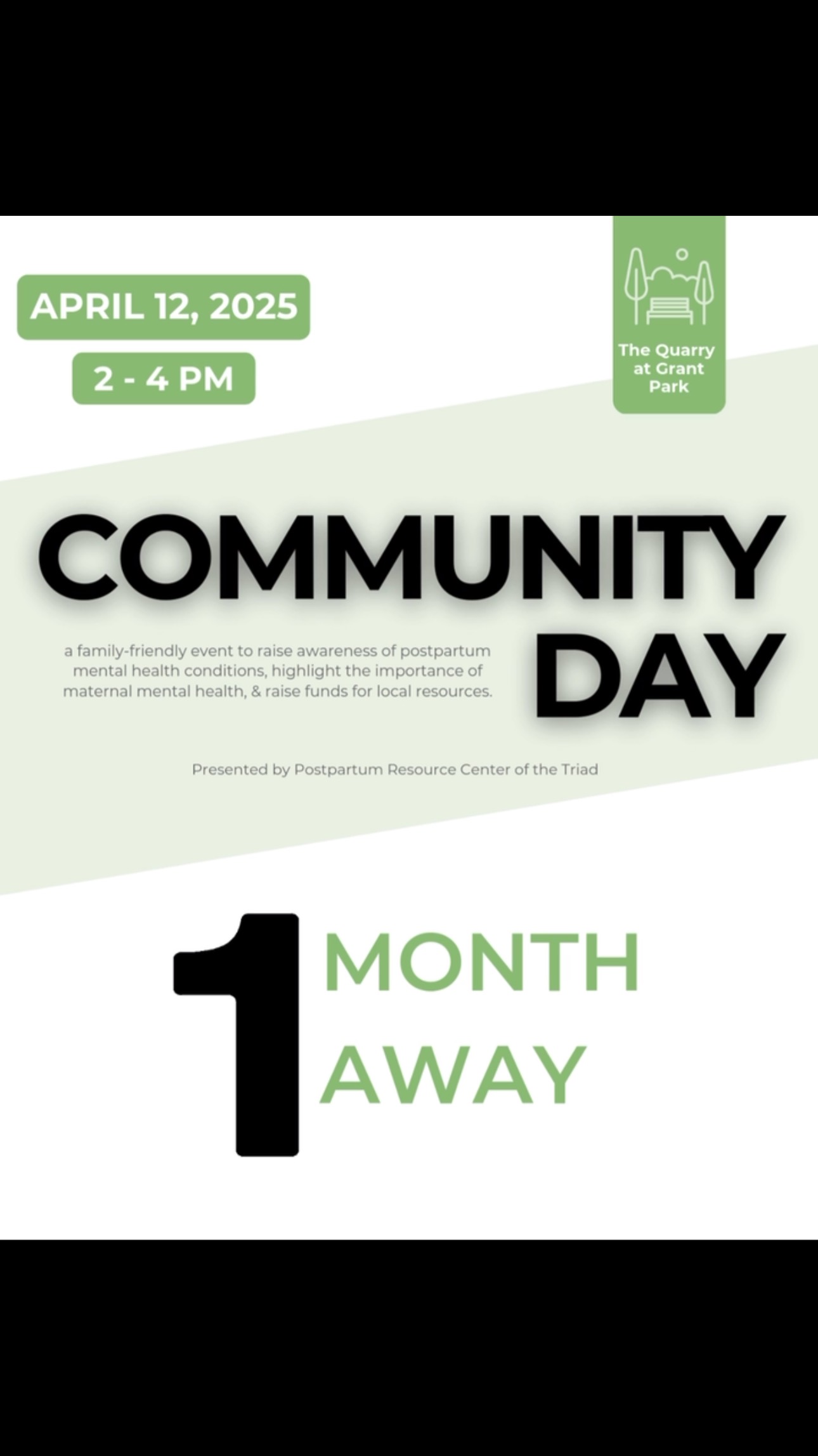 ONE MONTH AWAY ☀️ Join PRCT on Saturday April 12, 2025 for a free, family-friendly afternoon filled with group wellness and kid activities, a vendor fair, raffle items, & more.