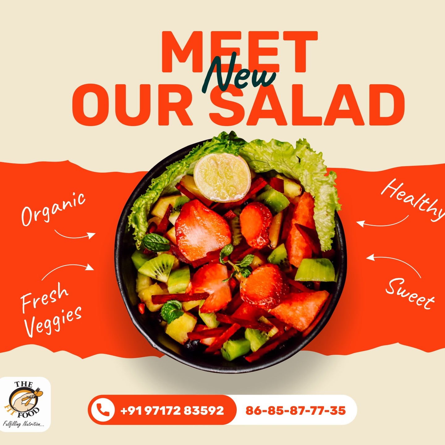 "Berry nutritious!
Our healthy strawberry salad is packed with antioxidants, fiber, and vitamins
Fresh strawberries, mixed greens, crumbled feta cheese, and a balsamic vinaigrette
#HealthySalad #StrawberryLove #Nutritious"