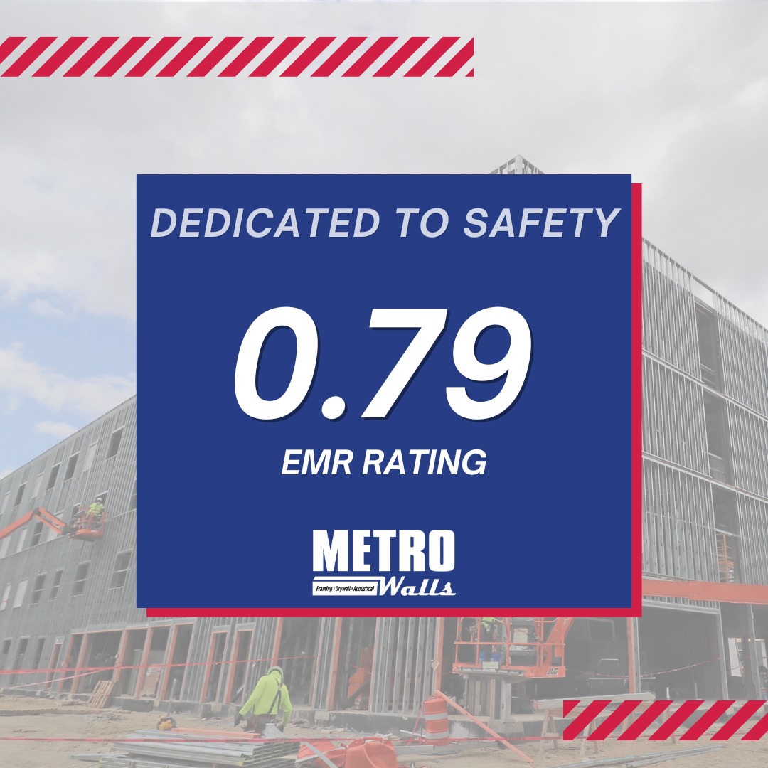 At Metro Walls, safety is our top priority.
Our award-winning safety program and talented team of professionals ensure safety remains at the forefront of everything we do. From toolbox talks, to safety stand downs, site inspections, and ongoing training, our employees help us maintain the highest safety standards on every project.
To learn more about our safety program head to our website!