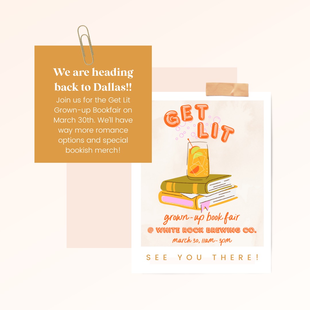 WE ARE BACK IN ACTION IN BOTH DALLAS AND AUSTIN!!! Join us at @getlit.bookfair and @indiebookfairatx for your next haul of amazing reads, gifts, and other bookish merch! #romancebooks #getlit #books #atx #dallastx #bookstagram