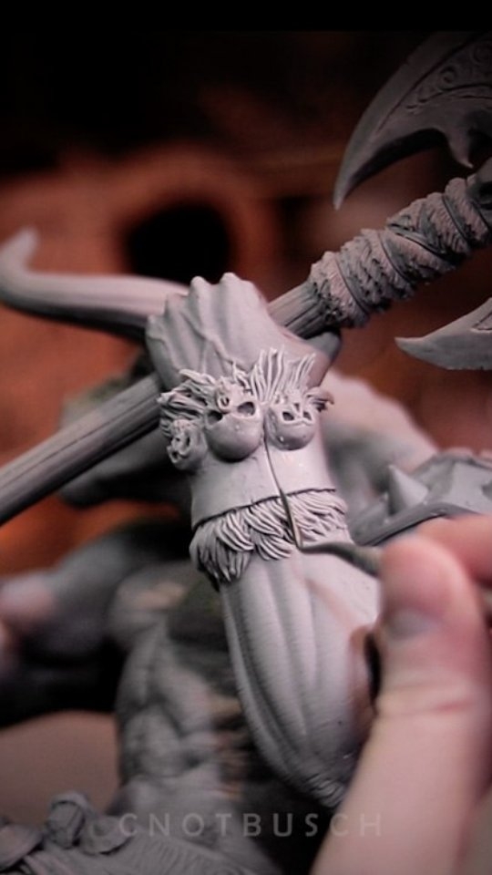 Happy Monday! Closing in on the finish line for the Minotaur! In this video, I’m sculpting two wristbands and adding fur beneath the shoulder armor. Join me live on Twitch, Friday at 8 AM CDT, where I’ll be working on the hair and adding more belts.
All video clips are from my live streams, where I share my creative process with you in real time. Catch me on Twitch: TWITCH.TV/CNOTBUSCH, or find all my other platforms at linktr.ee/cnotbusch
Main Materials:
Cosclay, Medium Firm
Cosclay C2 Clearbond
@cosclayusa
#dnd #clay #polymerclay #sculpting #minotaur #characterdesign #dungeonsanddragons #sculpture #clayart