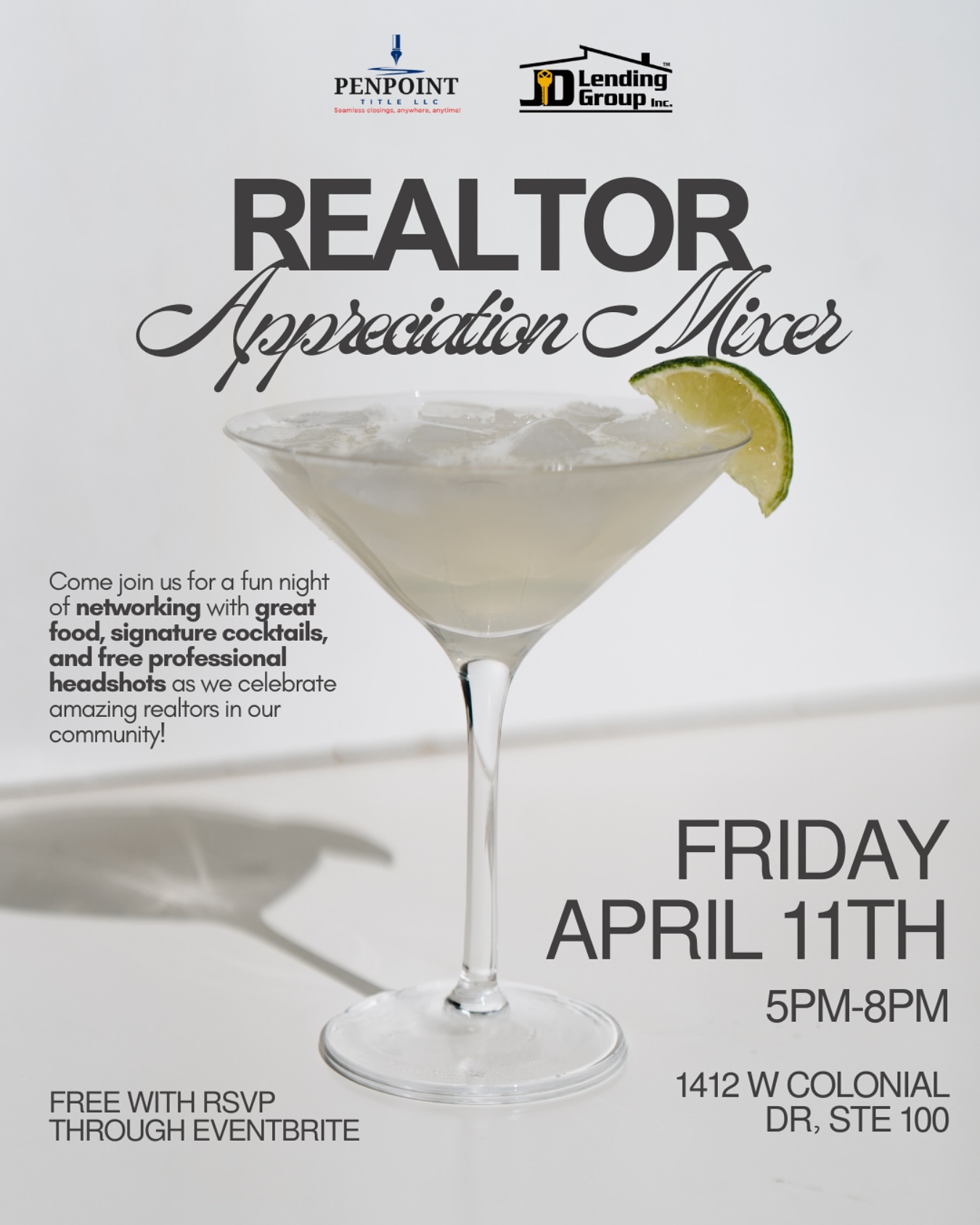 Realtors, this oneโs for YOU!
๐๐โ๐ซ๐ ๐๐ฑ๐๐ข๐ญ๐๐ ๐ญ๐จ ๐ข๐ง๐ฏ๐ข๐ญ๐ ๐๐๐ ๐ญ๐จ ๐จ๐ฎ๐ซ ๐๐๐๐ฅ๐ญ๐จ๐ซ ๐๐ฉ๐ฉ๐ซ๐๐๐ข๐๐ญ๐ข๐จ๐ง ๐๐ข๐ฑ๐๐ซ โ a night dedicated to celebrating and connecting with the best in the business!
Join us for great food, signature cocktails, free professional headshots, and awesome networking opportunities with fellow real estate professionals.
๐๐๐ญ๐: ๐
๐ซ๐ข๐๐๐ฒ, ๐๐ฉ๐ซ๐ข๐ฅ ๐๐๐ญ๐ก
๐๐ข๐ฆ๐: ๐ ๐๐ - ๐ ๐๐
๐๐จ๐๐๐ญ๐ข๐จ๐ง: ๐๐๐๐ ๐ ๐๐จ๐ฅ๐จ๐ง๐ข๐๐ฅ ๐๐ซ, ๐๐ญ๐ ๐๐๐
FREE with RSVP through Eventbrite!
Letโs raise a glass and celebrate the incredible work you do for our community!
๐๐๐ ๐ ๐๐๐๐ฅ๐ญ๐จ๐ซ ๐๐ซ๐ข๐๐ง๐ ๐๐ง๐ ๐ฅ๐๐ญโ๐ฌ ๐ฆ๐๐ค๐ ๐ข๐ญ ๐ ๐ง๐ข๐ ๐ก๐ญ ๐ญ๐จ ๐ซ๐๐ฆ๐๐ฆ๐๐๐ซ!
๐๐ ๐๐๐ง๐๐ข๐ง๐ ๐๐ซ๐จ๐ฎ๐ฉ
๐1412 W Colonial Dr, Ste 100
#RealtorAppreciation #NetworkingEvent #RealEstateCommunity #JDlendingGroup #PenpointTitle #OrlandoRealtors #RealtorMixer #celebratesuccess
#RealtorAppreciation #NetworkingEvent #RealEstateCommunity #JDlendingGroup #PenpointTitle #OrlandoRealtors #RealtorMixer #celebratesuccess