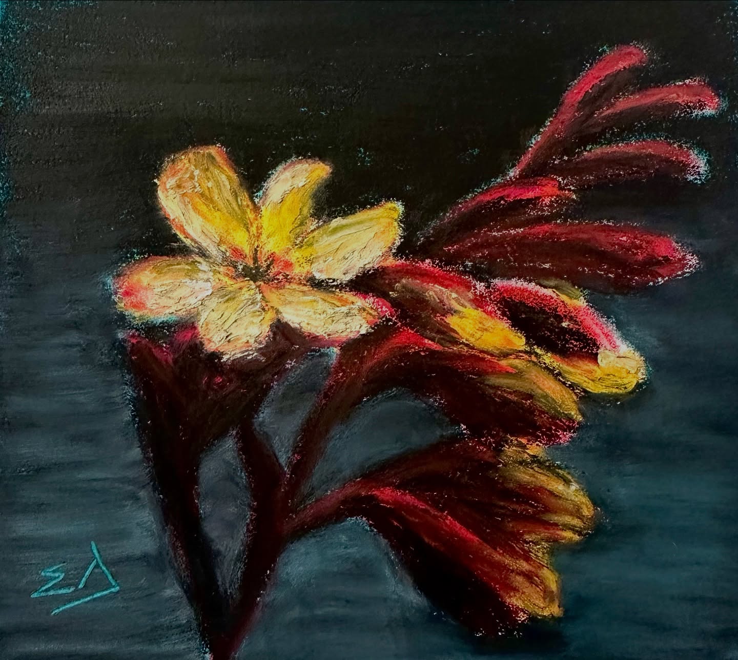 Experimenting with #oilpastels 🖍️❤️