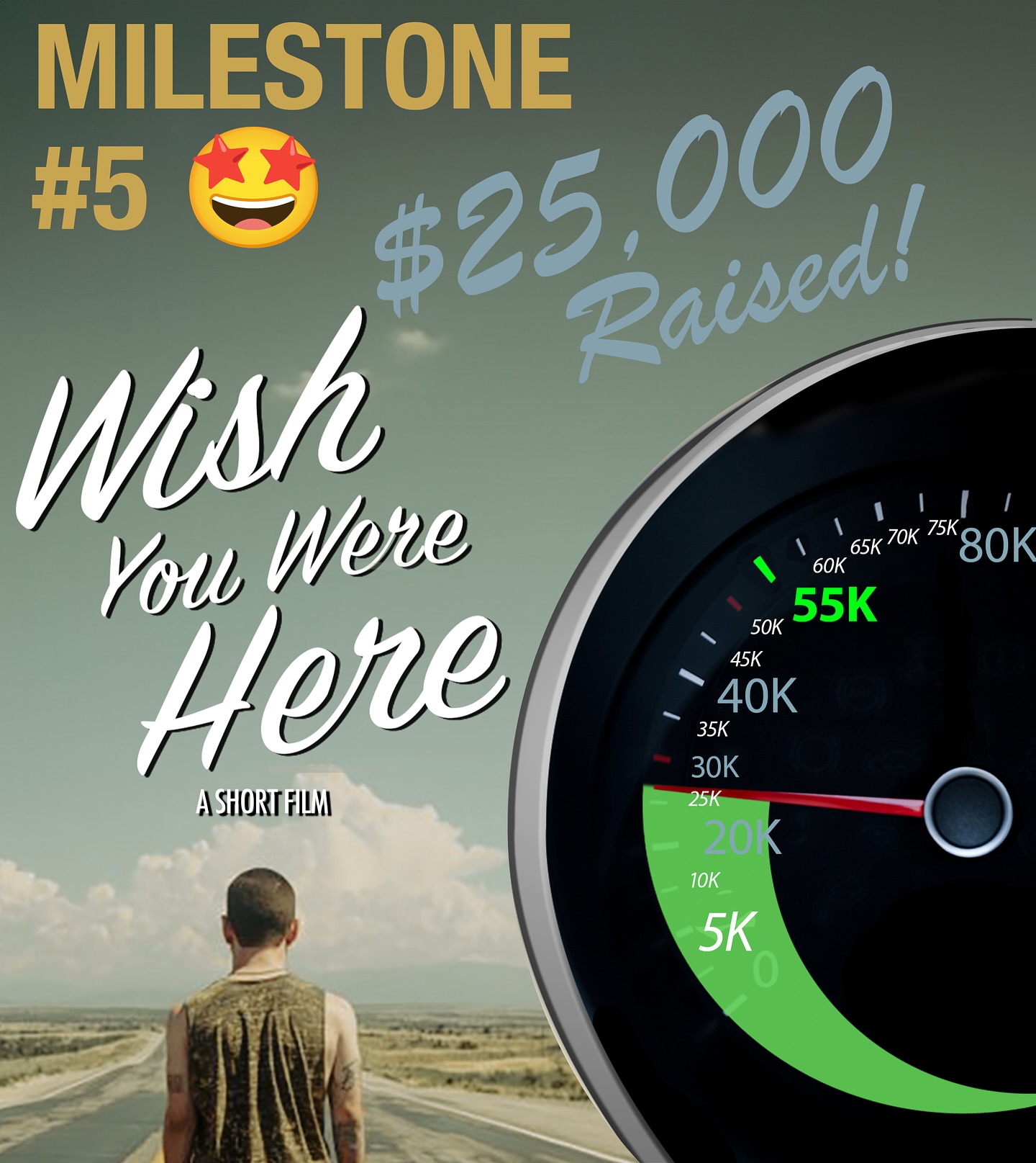 Our film Wish You Were Here has raised over 25K! (Link in Bio) We are excited to be starting pre production! More updates coming soon!