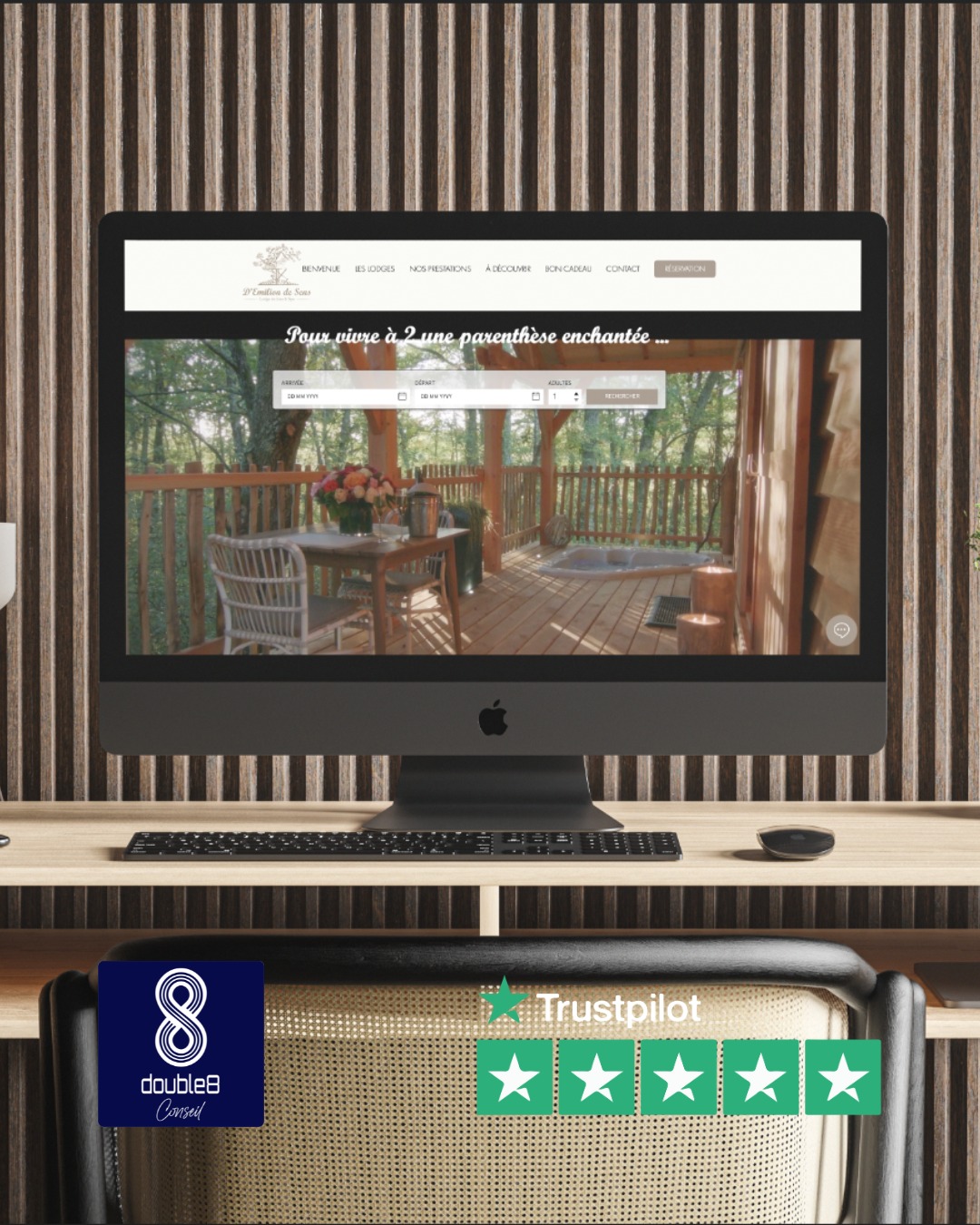 Besoin d'évasion, de se retrouver à 2 et d'un moment hors du temps avec un spa privatif en pleine nature ?
N'hésitez pas, Aurélie et Johann vous accueillent toute l'année à côté de @saintemilionunesco, en semaine comme les week ends !
Merci à eux de nous avoir confié la réalisation et le webmastering de leur site web permettant la réservation en ligne des Lodges comme des différentes prestations.
Nous sommes fiers que notre travail ait plu au niveau d'excellence @trustpilot, grazie mille à vous, l'aventure est belle et vous méritez largement que ce lieu de bien être soit connu de tous !
#cabanearbre #cabanedanslesarbres #weekendinsolite #weekendromantique #saintemilion #sejourinsolite #weekendbienetre
#weekendinsolitegironde #sejourinsolite #vacancesenfrance #double8_conseil #design #branding #brandingdesign #logo #logodesigner #logodesignservices
#websitedesign #website #websitedevelopment #siteinternet #siteinternetecommerce #webmasters #webmastering