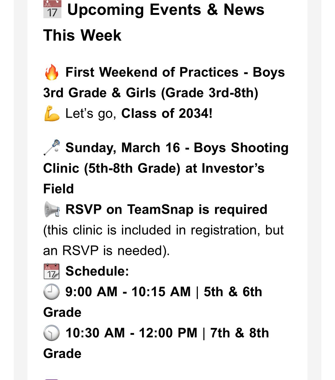 The season keeps rolling. Keep swiping for more updates. 👉 good article about the importance of Town lacrosse (& props for rec sports). Sorry we couldn’t find the 🔗 Hope you can expand and read 🥸🤓😎