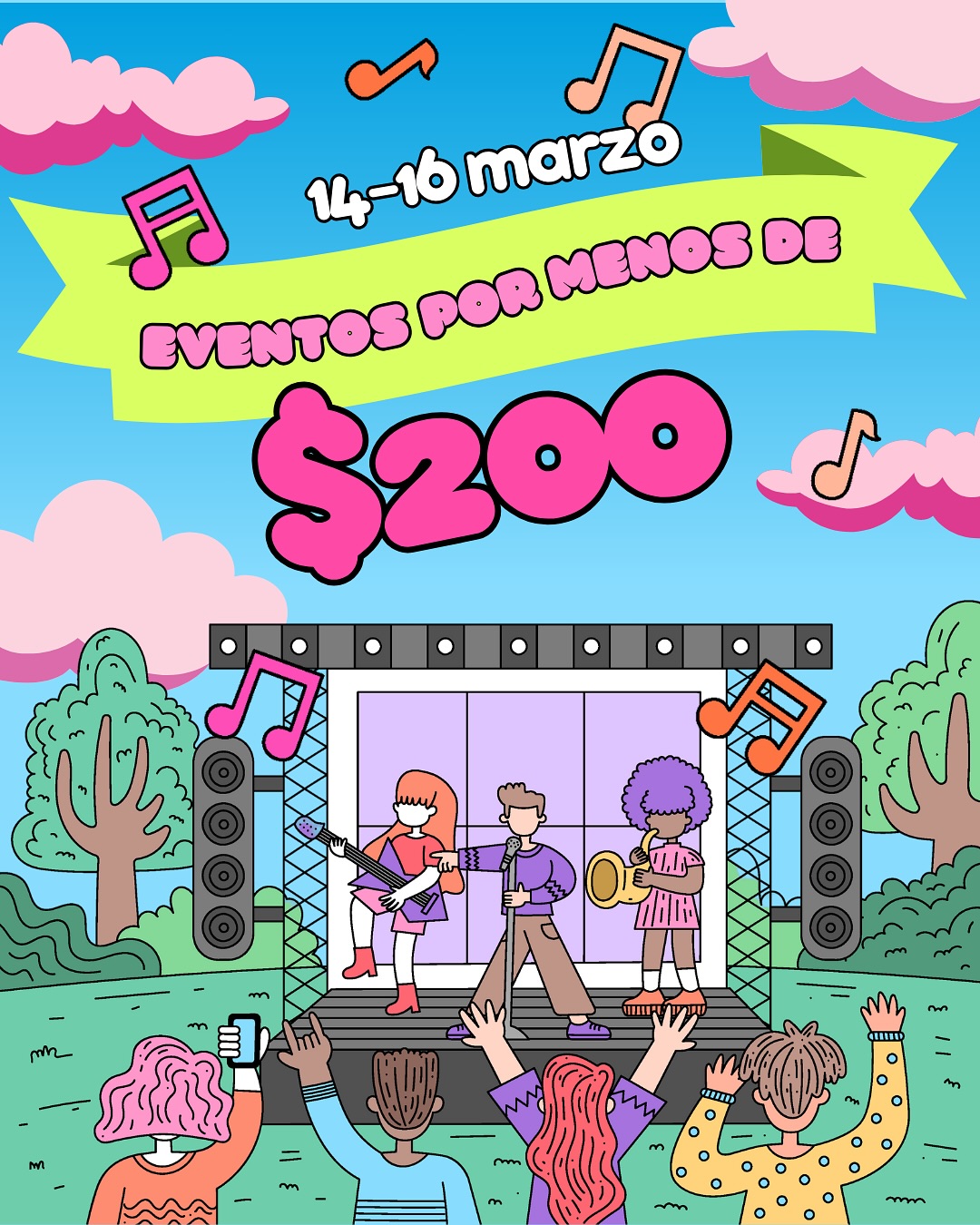 ¿Sin planes para este finde? Te dejamos 6 actividades en Edomex y CDMX para este 14 y 16 de marzo por menos de $200 pesos.
1. Festival Atmósfera
💸Acceso libre
📍Tecamac
2. Festival del Taco y el Asado
💸Acceso libre
📍Amecameca
3. Hasta siempre Paquita
💸Desde $190 pesos
📍CDMX
4. Festival del café y chocolate
💸Acceso libre
📍Palacio de la Autonomía UNAM
5. Festival del Quinto Sol
💸 Acceso libre
📍Tenango del Valle
6. Malinalco el año nuevo Prehispánico
💸 Acceso libre
📍Malinalco
.
.
.
#dondeiredomex #soyedomexa #eventos #marzo2025