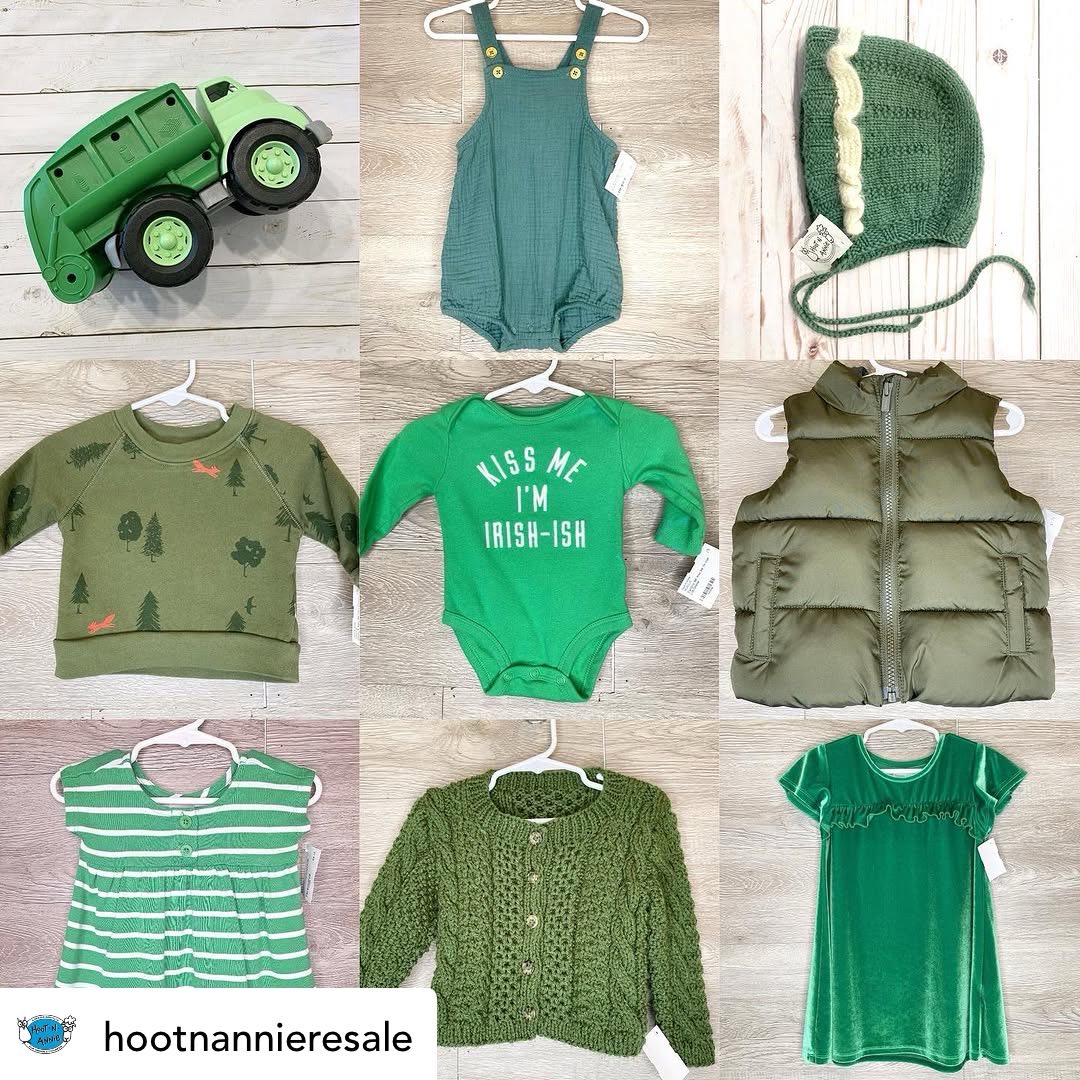 Posted @withregram • @hootnannieresale Go green and shop local and secondhand! Plus it doubles for St Patrick’s Day!
We’re open 10-5 on Monday’s! It’s one of our most peaceful days so pop in and slowly browse in a safe, chill space.
Or visit is online with link in bio anytime anywhere 24/7.
Just a reminder no consignment on Sundays and Mondays.
#gogreen #shoplocal #stpatricksday #monday #sochill