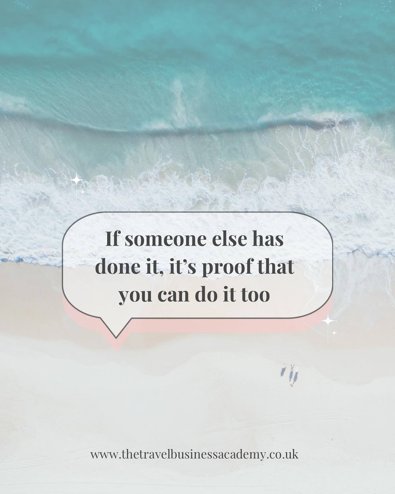 If someone else has done it, it’s proof that you can do it too ✨
No dream is too big when someone else has already made it happen. Whether it’s traveling the world, running your own business, or building the life you desire, remember.. someone else has already paved the way.
And if they can do it, so can you! 🌍✨