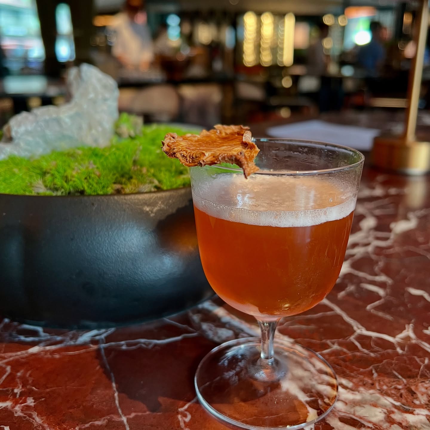 French 75 at Cygnet made with Seven Tails Spiced Brandy. The first spiced brandy in the world, Seven Tails is dry, yet full bodied, with vanilla, coffee, and dried citrus notes, making it versatile for cocktails like a French 75 or Espresso Martini 🙌