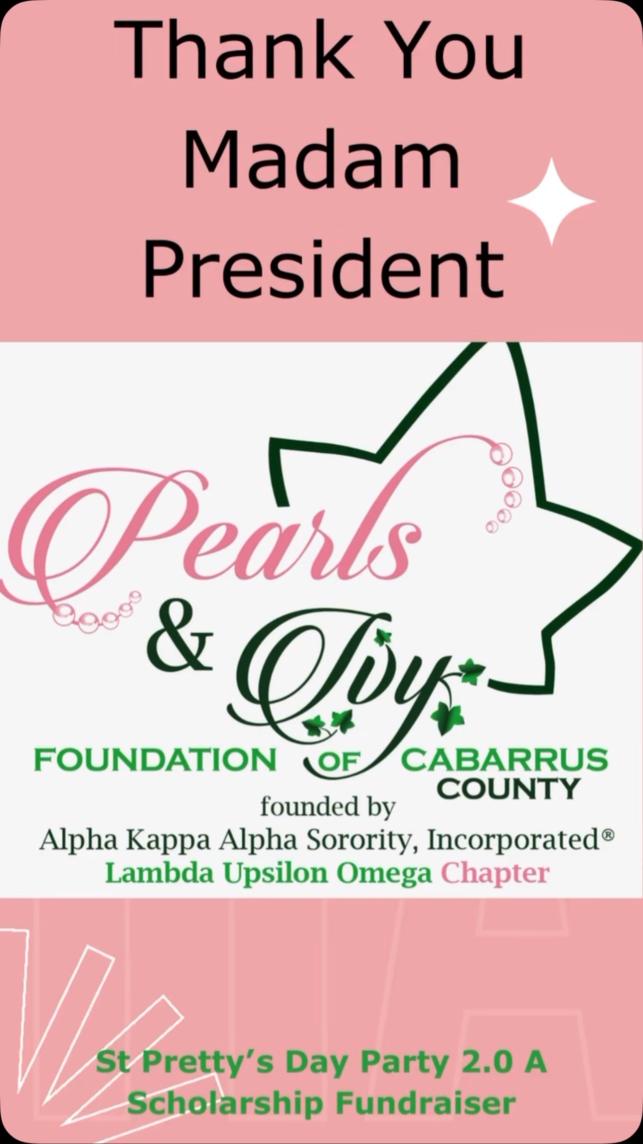 IT’S DAY 4 OF HIGHLIGHTING OUR VIP TABLE SPONSORS!
The Pearls and Ivy Foundation of Lambda Upsilon Omega Chapter would like to spotlight our VIP Table Sponsors for the St Pretty’s Day Party 2.0. Thank you to Felicia Misenheimer for your support of The Pearls and Ivy Foundation Scholarship Fundraiser.