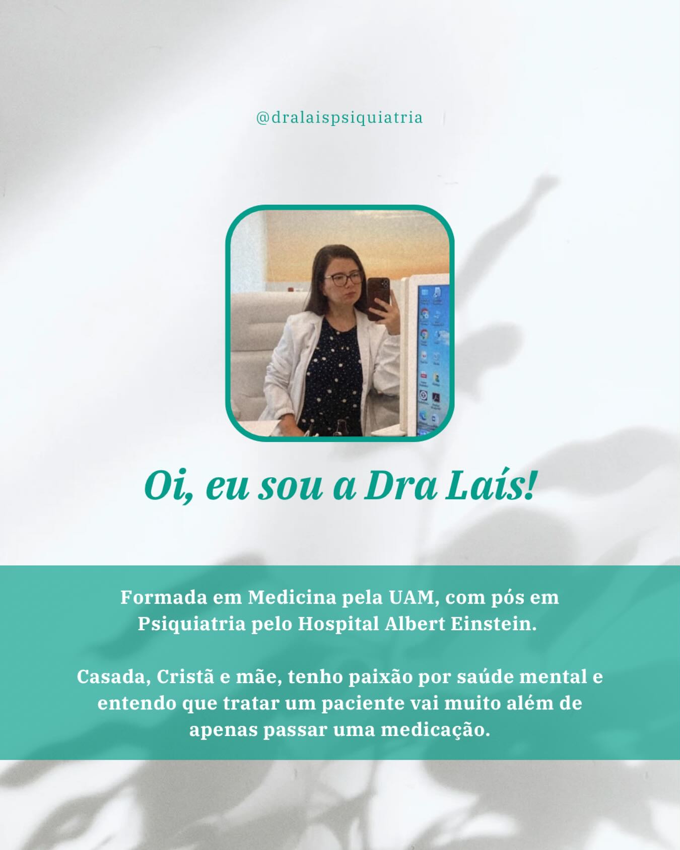 Saúde mental importa! Como médica psiquiátrica, meu compromisso é oferecer um atendimento humanizado, respeitando a individualidade de cada paciente.
Se você busca acolhimento e um tratamento personalizado, estou aqui para ajudar!
#Psiquiatria #SaúdeMental #ConsultaPsiquiátrica #BemEstar #EquilíbrioEmocional #CuidandoDaMente #Ansiedade #Depressão #Terapia #VidaSaudável