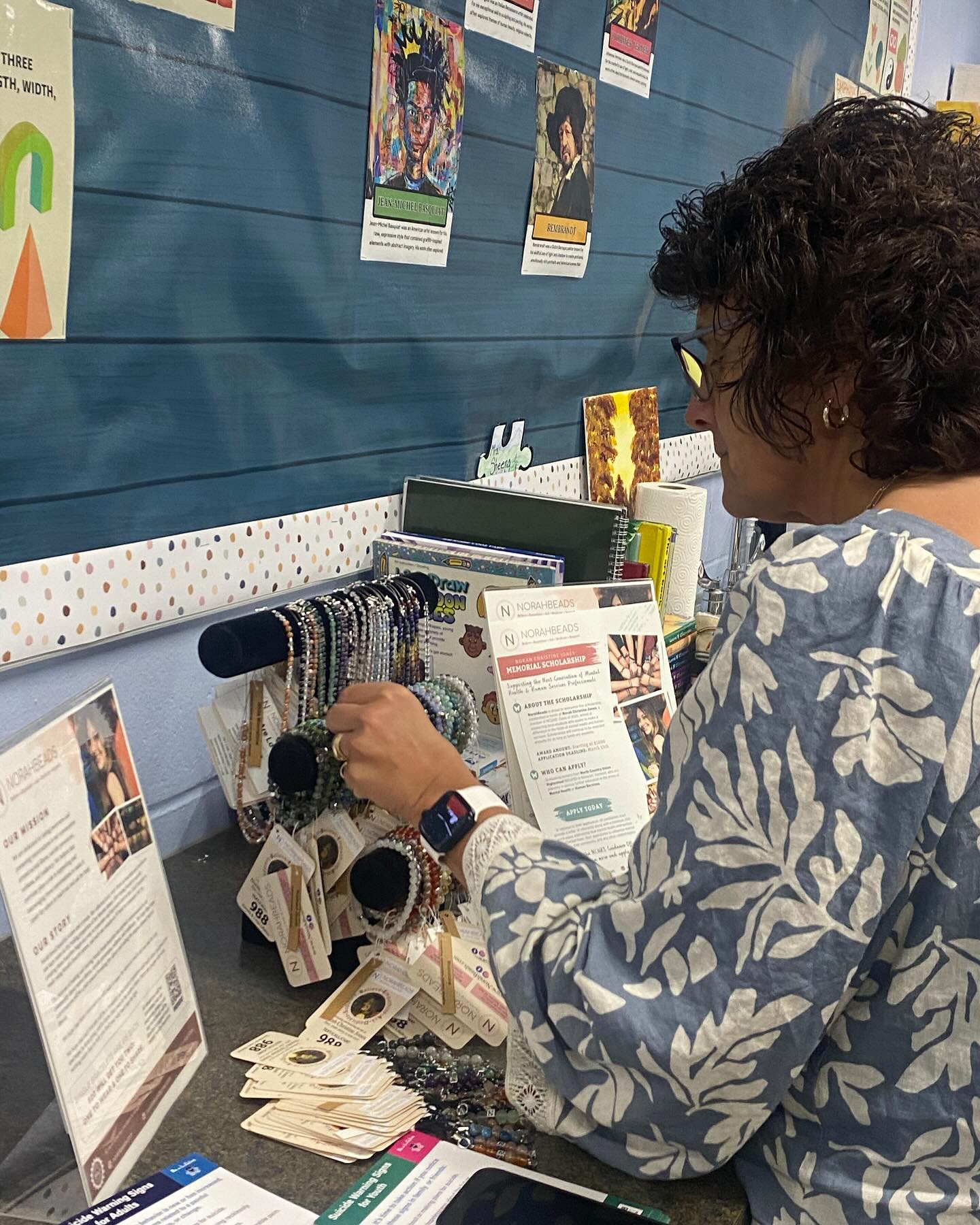 I was invited to share with teachers and staff at the Newport Town School this afternoon. It was a really wonderful way to offer some self care and team building time, while making bracelets and talking about mental health and available local resources. Thank you for having me. #mentalhealthmatters #selfcare #teachers #988