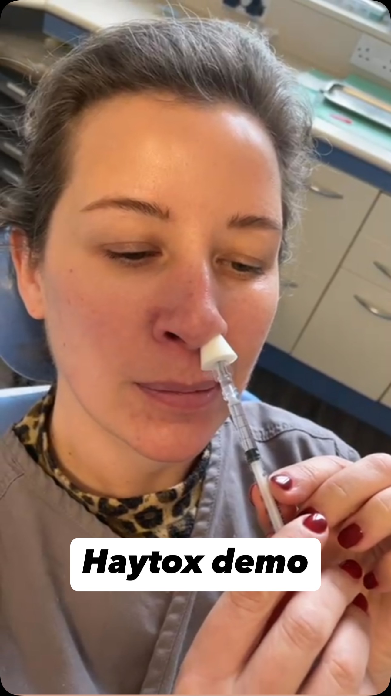 Haytox is a botulinum toxin & bacteria static saline solution sprayed into the nostrils with this nifty intranasal atomiser device. It works by temporarily blocking nerve signals in the nasal passage that trigger hay fever symptoms like runny nose & sneezing. #Haytox #hayfeverremedies #botoxhayfever