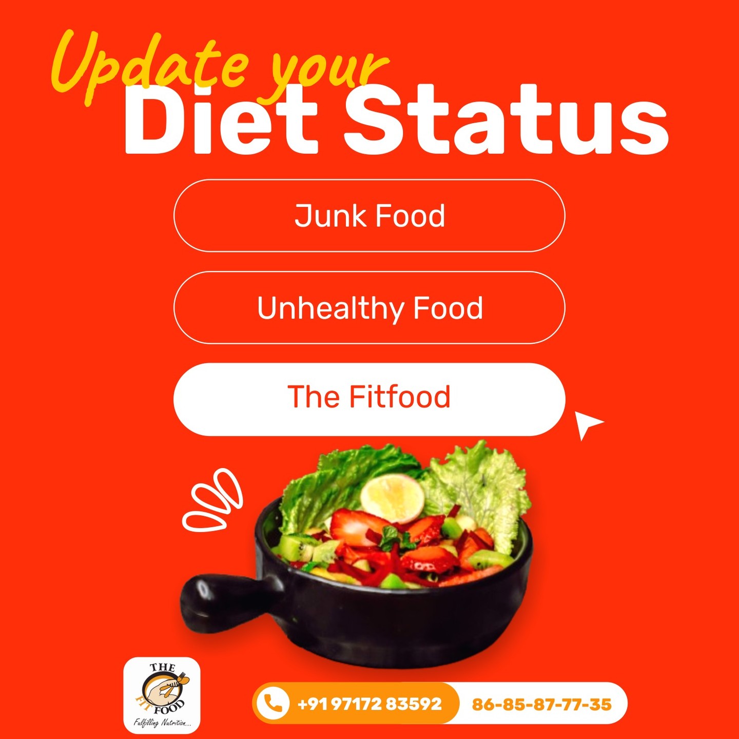 "Bye-bye junk food, hello #TheFitFood! My body is thanking me"
#TheFitFood, #HealthyEating, #Nutrition, #Wellness, #Fitness, #diettransformation , #healthyliving , #Foodie, #recipeinspo