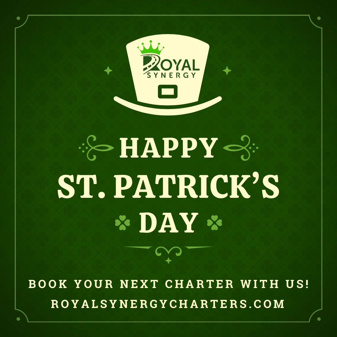 Happy St. Patrick’s Day from Royal Synergy Charters! 🍀 Skip the hassle of parking and enjoy the festivities with our professional group transportation. Whether it’s a corporate event, school trip, or a day out with friends, we ensure a smooth and comfortable ride from start to finish.
Let us handle the transportation so you can focus on enjoying the day!
Book today at royalsynergycharters.com
#StPatricksDay2025 #StressFreeTravel #CharterBus #GroupOutings #RoyalSynergyCharters