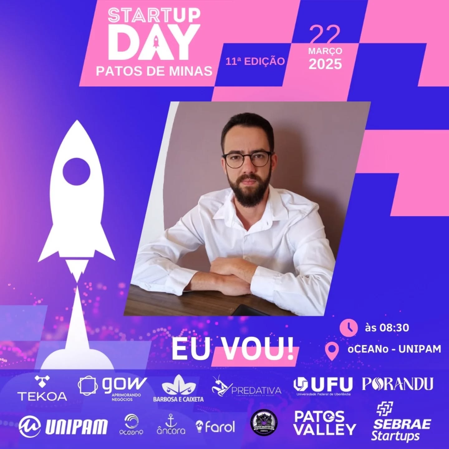 No dia 22 de março, Dia Mundial da Água, o CEO da Predativa, Pedro Camargo, irá participar da 11ª edição do Startup Day, evento organizado pelo @sebraestartups, em parceria com a @patosvalley Patos e a @unipamnet. Ele participa do painel que irá debater “o contexto da bioeconomia e as novas soluções” ao lado da advogada, Regina Barbosa.
As inscrições são gratuitas! Garanta seu ingresso no link da bio..
#StartupDay2025 #predativa #bioeconomia