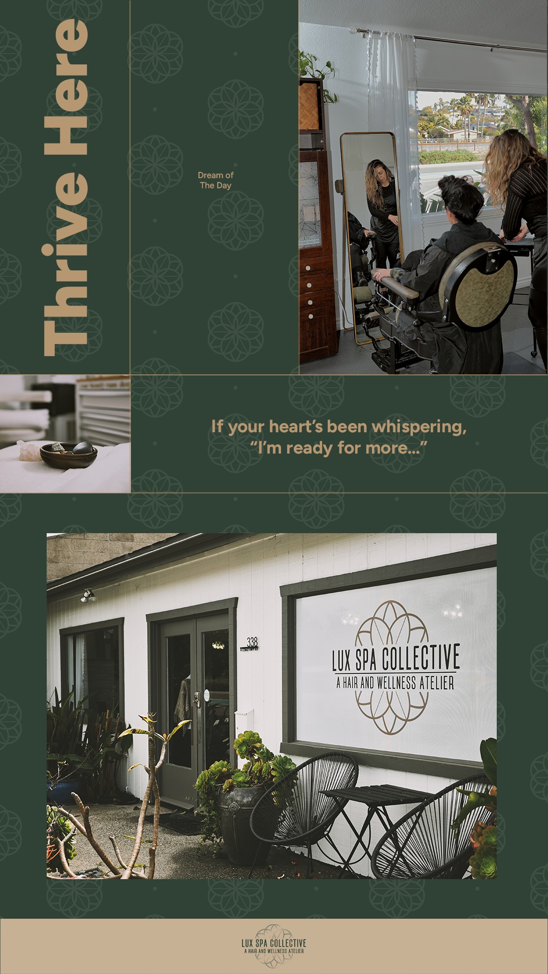 ✨ It started with a simple dream…
A dream to create more than just a spa
A space where beauty and wellness professionals feel seen, supported, and inspired. 💛
We know what it’s like to build something from the ground up, to carry the weight of a dream on your shoulders, and to wish for a place that just gets you.
That’s why we created Lux Spa Collective
Not just a space to work,
But a place to belong.
Where you can keep 100% of your earnings, have full creative freedom, and be surrounded by a community that wants to see you win.
If your heart’s been whispering, “I’m ready for more…”
✨ This is your sign.
Your clients are waiting.
Your dream deserves this.
📍 Encinitas, CA
💫 Suites designed for beauty & wellness professionals
💌 DM us to learn more or visit www.luxspacollective.com
Tag someone who’s ready to take the leap 💼💇♀️🧖♂️
#SpaLife #BeautyProfessionals #WellnessCommunity #SalonSuites #IndependentStylist #EstheticianLife #NailTechLife #EncinitasSalon #CreativeSpaces #SupportSmallBusiness #GrowWithUs #BeautyBoss #SelfMadeSuccess #LuxSpaCollective #encinitas