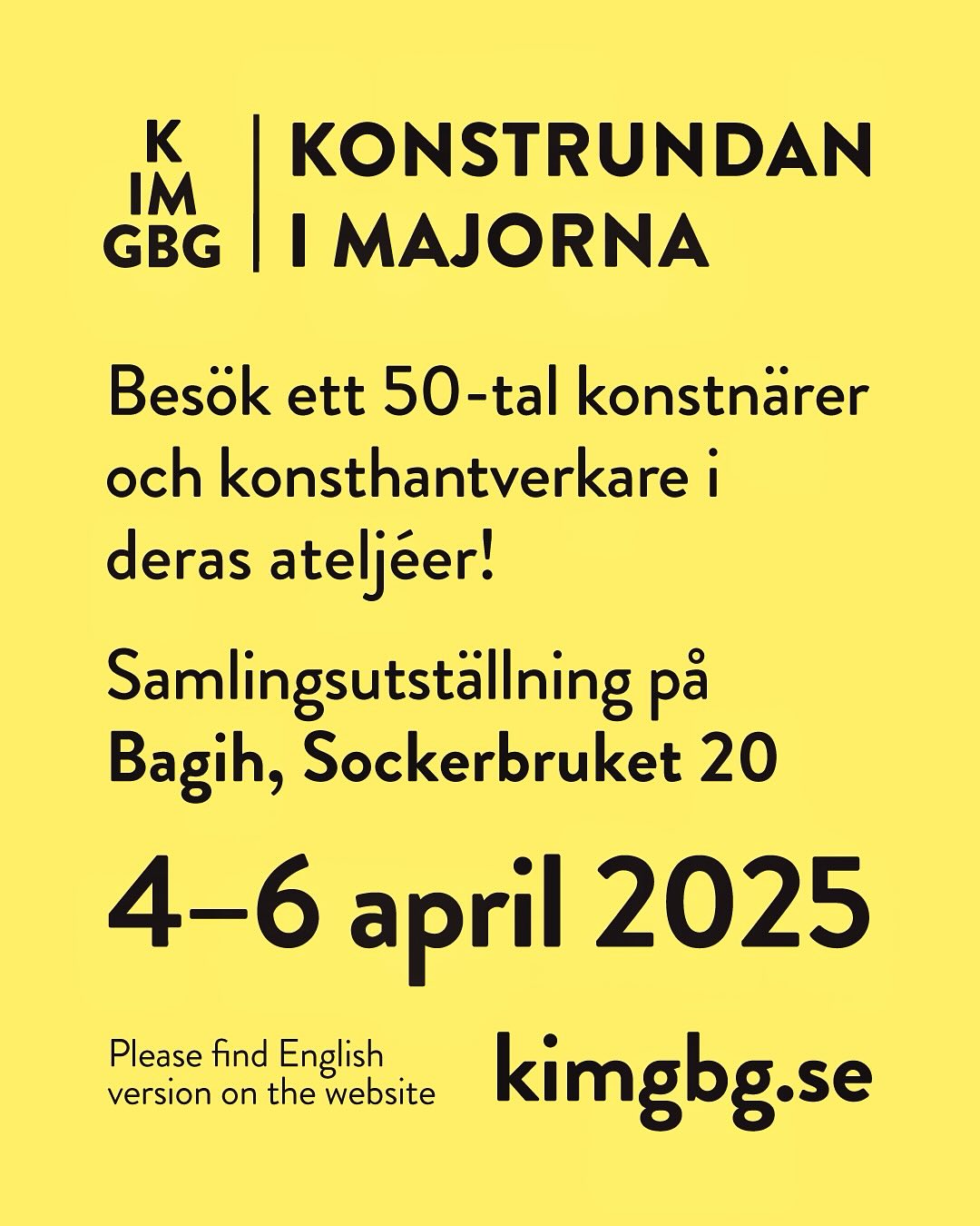 Ett säkert vårtecken! Konstrundan i Majorna snart🌞Välkomnen att besöka alla oss konstnärer! Welcome to Open Studios soon! You are invited to visit all of us artists!
#kimgbg2025 #kimgbg #konstrundanimajorna