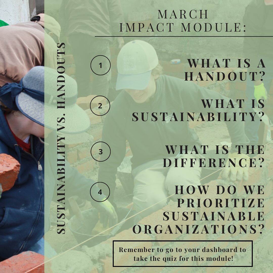 MARCH IMPACT MODULE
We wanted to take a moment to highlight our Module 4! This month, we’re diving into an important topic for all who are passionate about serving others: Sustainability vs.
Handouts! In this module, we look at the critical differences between short-term handouts and long-term, sustainable solutions.
Having meaningful discussions about themes like this helps make sure we are truly serving in a way that leaves positive, lasting impact.
#Youthlinc #ServiceYear25 #LifetimeHumanitarians #ImpactModules #Service #Utah #NonprofitOrganizations #Leadership #SustainabilityVSHandouts