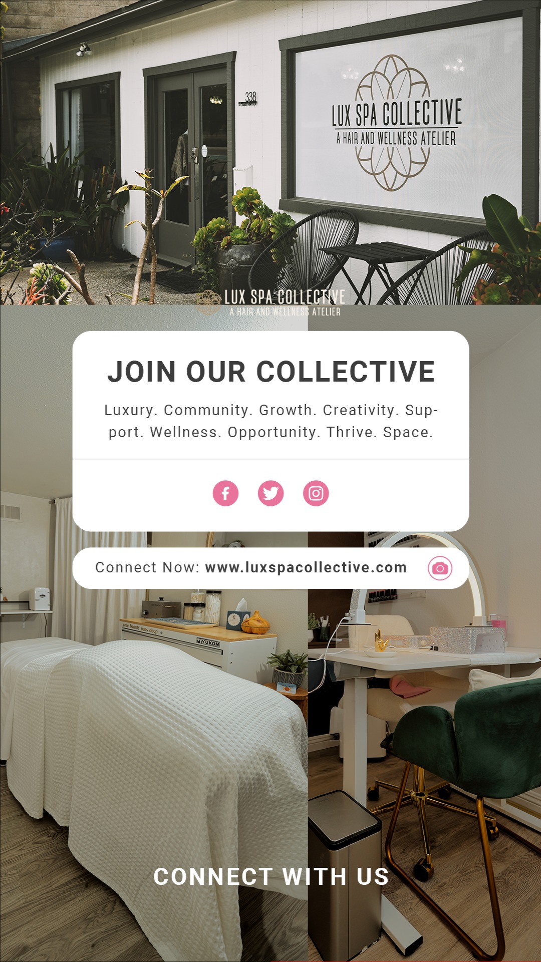 Your talent deserves a space that feels like home. A place where passion meets purpose, where you’re surrounded by a community that supports your growth. At Lux Spa Collective, we offer more than just a workspace; we provide an environment where beauty and wellness professionals can truly thrive. 💆♀️✨
If you’re looking for a space that inspires you and helps you grow, let’s connect. Your journey starts here. 💛
#LuxSpaCollective #BeautyWithPurpose #WellnessCommunity #CreativeSpaces #SalonLife #SupportSmallBusiness #SpaEntrepreneurs #PassionAndPurpose #encinitas See less