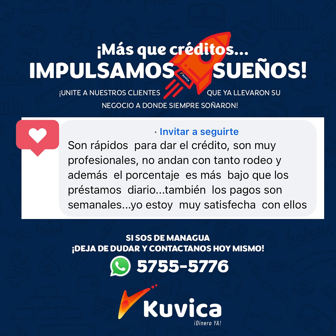Muchos ya están cumpliendo sus sueños de llevar su negocio al que lugar que siempre soñaron 🚀 ¿Ya solicitaste tu crédito con nosotros? 💰 #somosKuvica #dineroya