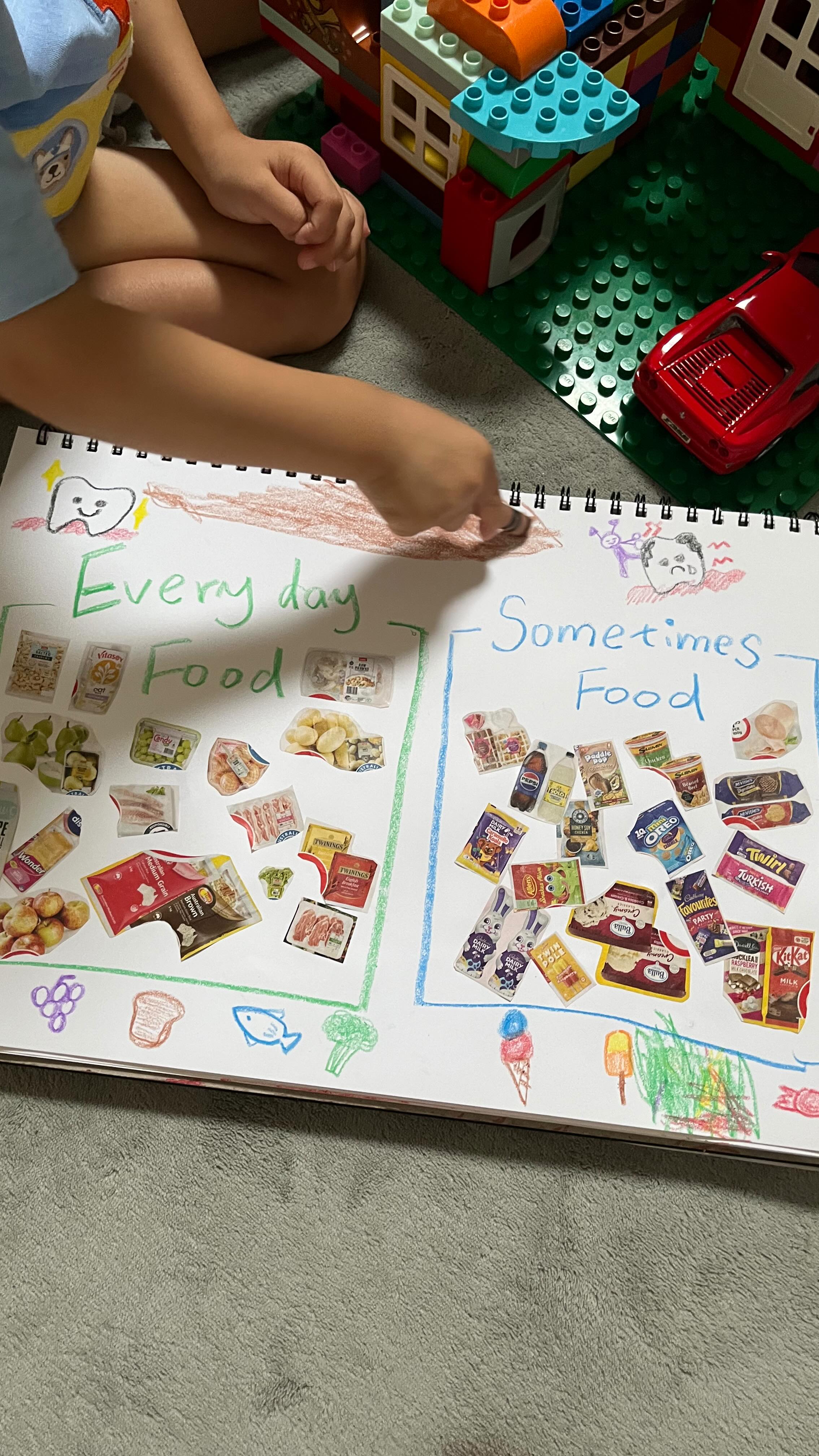 Today, we did an activity to identify the difference between “everyday food” and “sometimes food.” I used a flyer from Coles, cut out different food items, and had the children sort them into the two categories!🍚🥦🍞🍔🧃🍫
Using real products they see in the supermarket makes it easier for them to relate to the activity. It also helps them explore different types of food and better understand what counts as “sometimes food.”🤔
This is a fun and engaging activity for kids aged 3 to 4.5 years!🩵
#activityforkids #activityideas #kids #kidsfunactivity #healthyeating #healthyliving #eathealthy #simpleactivities #parenting #parentingtips #toddler #playtime #playandlearn #indooractivities #abcsitters #sydneymums