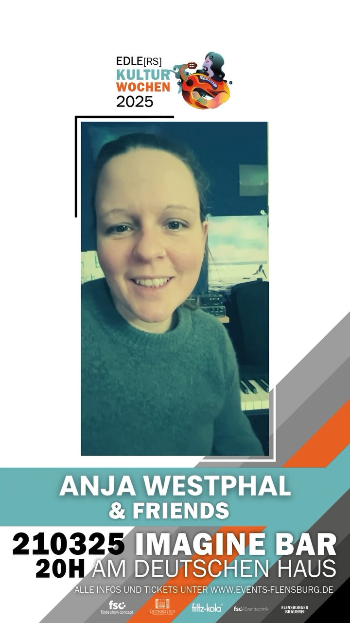 🎼 SAVE THE DATE 🎼
⏰ 21.03.2025: THEO KLATTENHOFF & FRIENDS in der @imaginebarfl am @deutscheshausflensburg 🎉
Mit dabei: Anja Westphal aus Kiel (@anja_singersongwriterin) 😍
Anja Westphal ist eine Musikerin aus dem Norden. Seit ihrer frühen Kindheit ist Singen ihre große Leidenschaft und mit 8 Jahren beginnt sie mit dem Klavierspielen. In der Jugend komponiert sie zunächst eigene Melodien auf dem Klavier und
mit Beginn des Musikstudiums, seit Anfang 20 schreibt Anja dann erste eigene Songs. Mit sanften Melodien und nachdenklichen Texten über das Leben, die Welt und die Liebe kreiert Anja mit ihren Songs eine stimmungsvolle und authentische Musik, die die Zuhörerinnen zum Träumen und Fühlen einlädt. Musikalisch erinnert Anja an Musikerinnen wie Gabrielle Aplin oder Lucy Rose. Seit vielen Jahren als Musikerin aktiv, hat sie im Oktober 2023 endlich ihr Debütalbum WHERE DO WE GO FROM HERE? veröffentlicht. Die Songs auf dem Album sind hauptsächlich in englischer Sprache, mittlerweile schreibt Anja jedoch auch immer häufiger Songs in ihrer Muttersprache. Als nächstes Projekt ist daher auch eine EP mit ihren deutschsprachigen Songs geplant.
SEID DABEI 🤩
TICKETS GIBT ES BEI EVENTIM UND BEI ALLEN BEKANNTEN VORVERKAUFSSTELLEN.
@sinnprovinzen @unddasleben @theo.klattenhoff @anja_singersongwriterin @lasse.pts @lissys_music @jonson.music @jan.eichwald @fatma.hafnaoui
#anjawestphal #deutscheshaus #flensburg #singersongwriter #musikausdemnorden