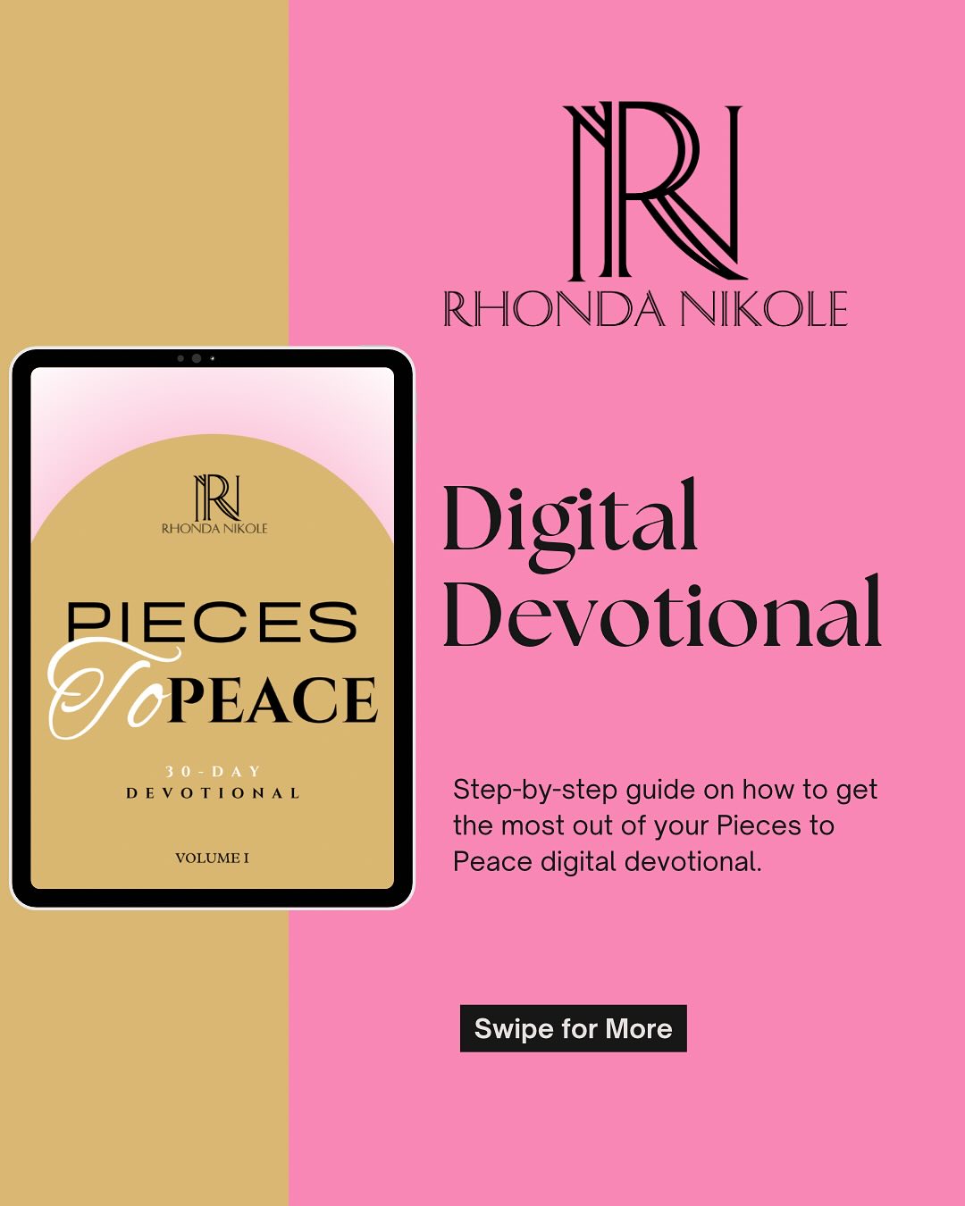 So, you got your Pieces to Peace Devotional… now what?
Sis, it’s time to SET YOUR INTENTIONS and let this journey transform you.
Here’s how to get the most out of your 30-day journey:
🫶🏾 Set aside 15-30 minutes daily — prioritize YOU and your peace
🫶🏾 Read the scripture & devotional — let the word guide you
🫶🏾 Write your honest thoughts in the journal prompt — get real with yourself
🫶🏾 Speak the affirmations OUT LOUD — declare your peace, power, and healing
🫶🏾 Pray the guided prayer — give God room to move and have his way
Expect growth. Expect peace. Expect healing. 🫶🏾💕
Don’t let anything hold you back. If you haven’t grabbed your copy yet, it’s not too late! Link in bio to download now!
#PiecesToPeace #FaithAndHealing #PeaceJourney #RhondaNikole #womenempowerment #faith #christianity #christian #womanoffaith #devotional