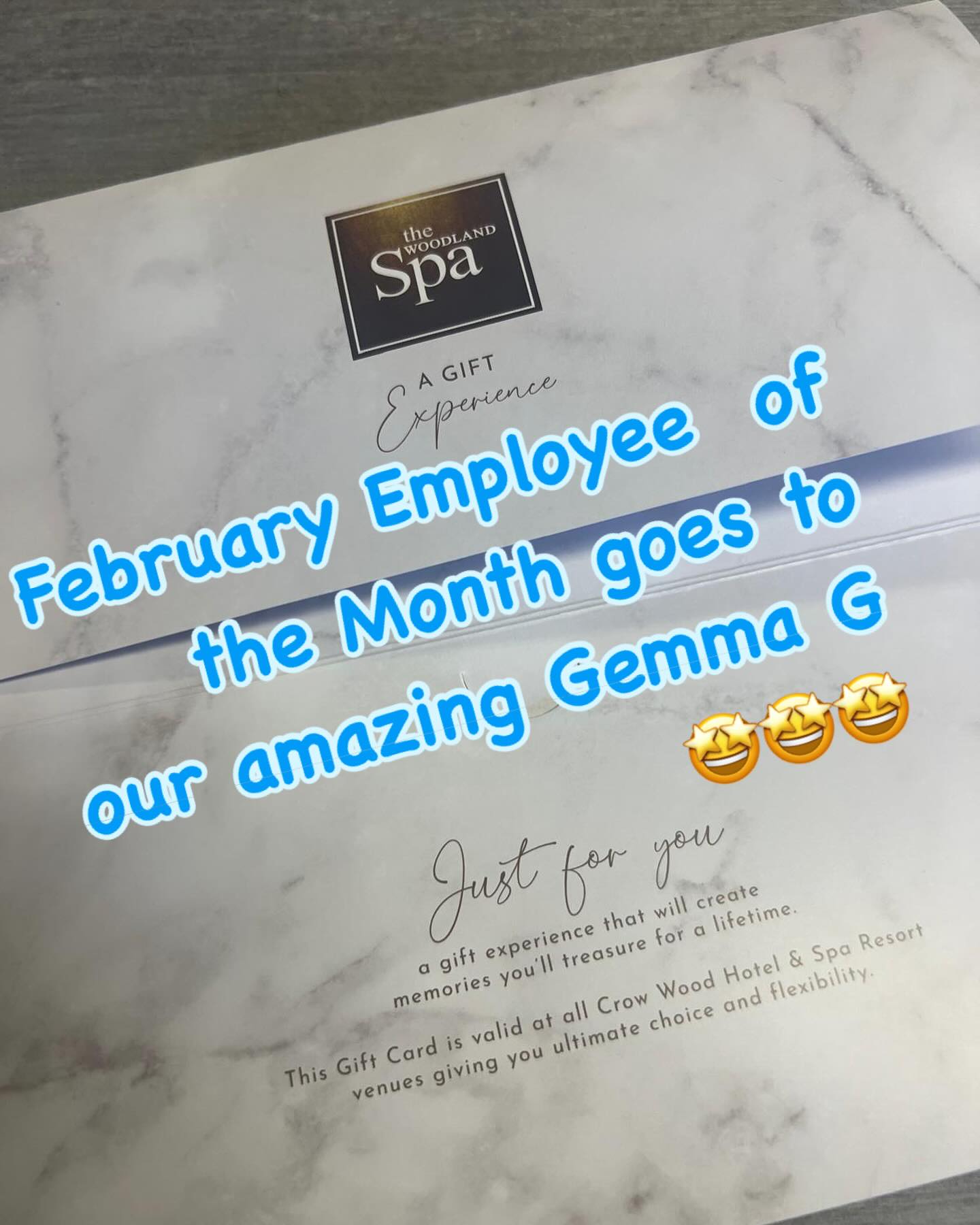 Congratulations to Gemma G for winning Employee of the Month for February. Enjoy your well deserved Spa day! 👏👏