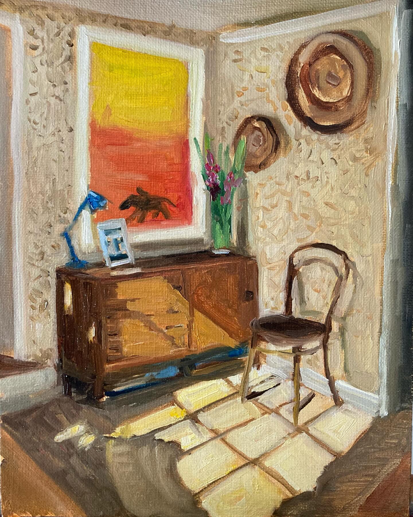 Enjoying the light coming into the hall today. It was so beautiful outside today.
#sunlitroom #sun #sunshine #oil #oipaint #oipaintings #myhouse #myhall #interiorpainting #littleinteriors #woodbridgelife #woodbridgestyle #suffolkartist #artist #oilpainters