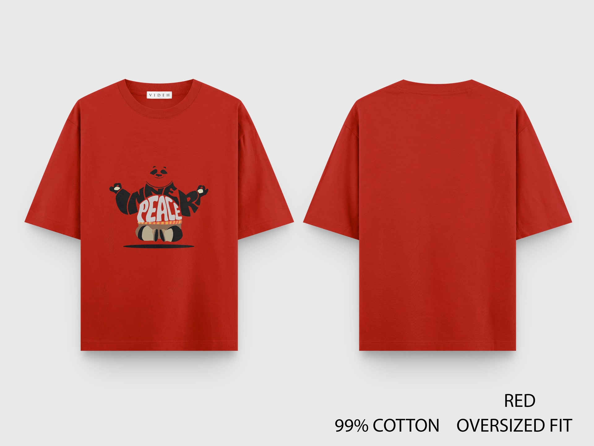 INNER PEACE PANDA TEE IN RED
OVERSIZED FIT💯