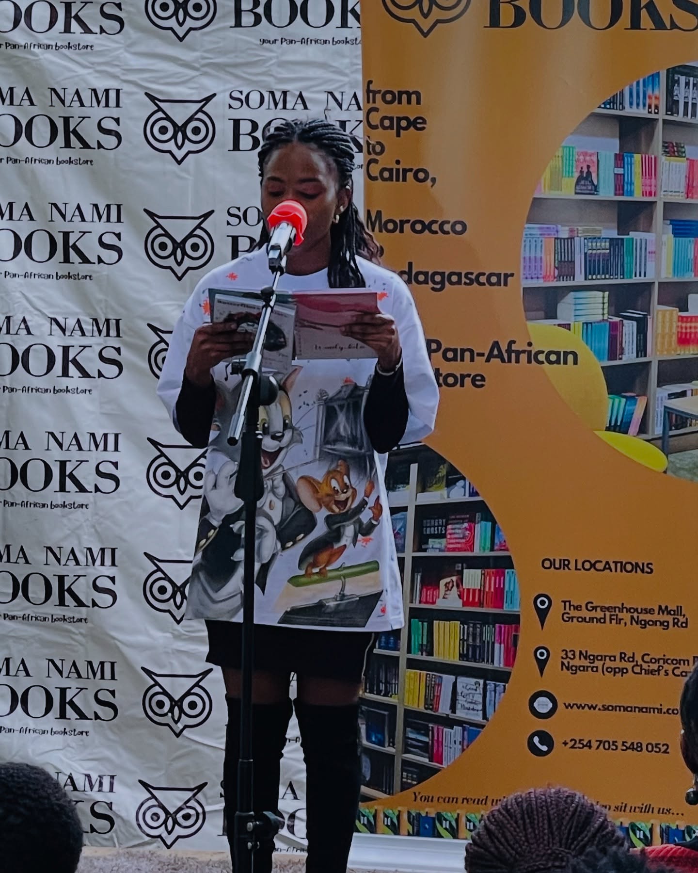 Where do the poets hang out? Where are the spaces in Nairobi for expression?
When we came up with the idea of beginning monthly poetry parties, it was just that - an idea, and as with any novel idea you question and doubt whether it will take off. But if for nothing, Soma Nami is the team that keeps it moving regardless. So we set a date, we put a few things together and voila! Our first Poetry Party and what a night it was….
It was incredible to see the raw talent, the poetry, the performances. I’m excited to see where this takes us. Thank you to everyone who came through and everyone who signed up to perform. Y’all are the real MVPs.
I can’t wait to do it all over again in April 🎙️
#poetryparty #openmic #expression #somanamibooks #panafricanbookstore