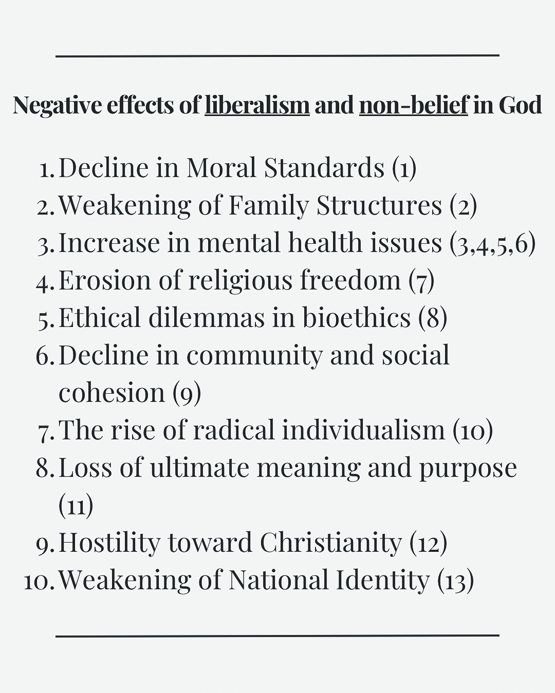 From declining moral standards to weakened family structures and rising mental health struggles, research shows that secularism and liberal ideologies come with profound societal consequences. Is it any shock that the walk away from strong Christian standards has led and leading to dead ends.
#MentalHealth #TruthMatters #ChristIsKing