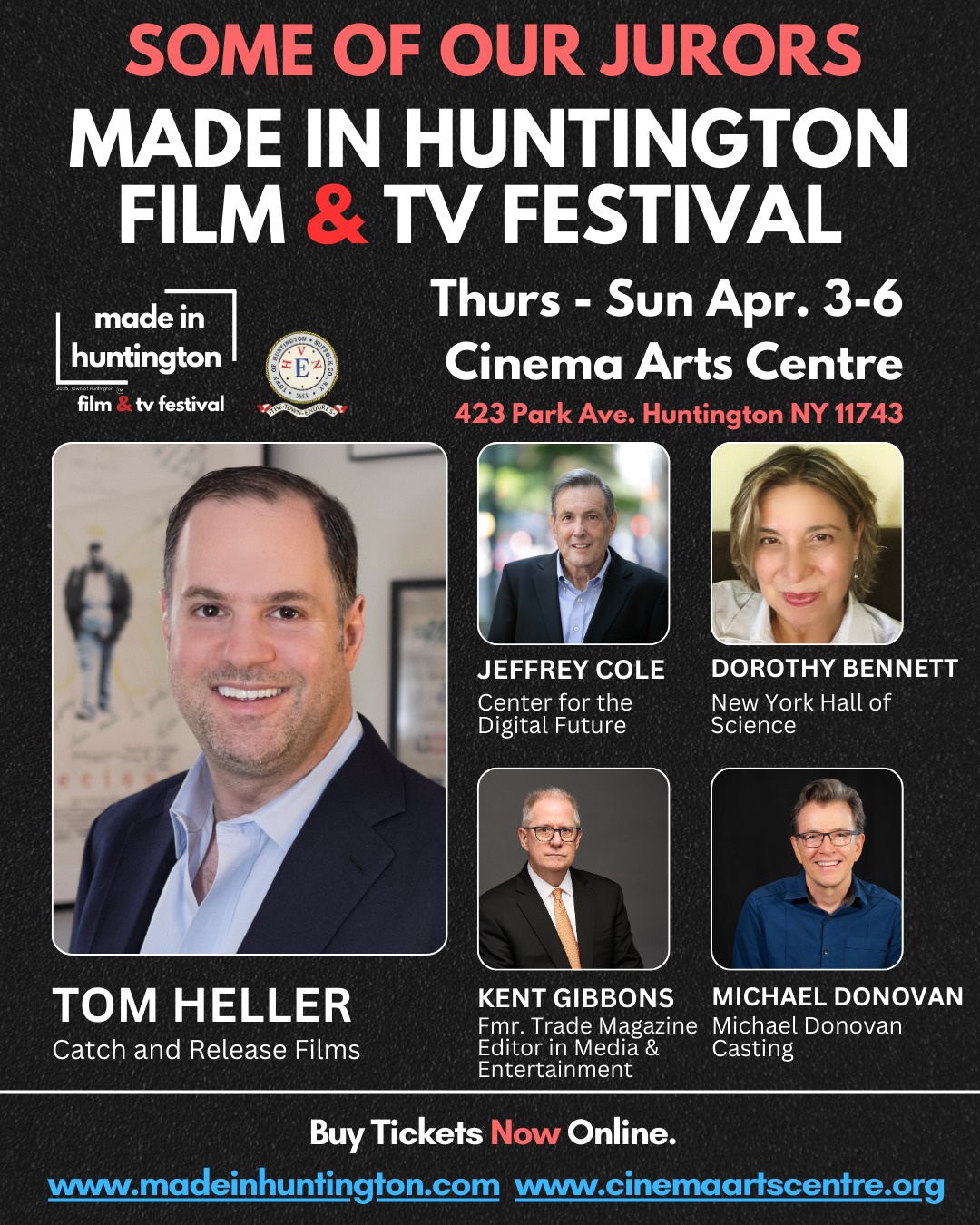 Meet 5 of our 15 Jurors….
Special thanks to our jurors (here are 5 of them) for the Made In Huntington Film & TV Festival who viewed hours of content to ultimately select the 36 titles we are presenting Thursday through Sunday April 3-6, 2025, at the Cinema Arts Centre in Huntington, Long Island.
Each juror is a leader in their own area of the film & TV industry including executives, educators, marketers, publicists, casting directors, producers, talent and distributors
Buy Tickets Now Online.
www.madeinhuntington.com
or www.cinemaartscentre.org
.
#madeinhuntington #jury #film #festival #filmfestival #huntingtonny #huntington #screening #entry #mikenagle #jennyalonzo #patkehoe #markwalton #luisortiz #lbp