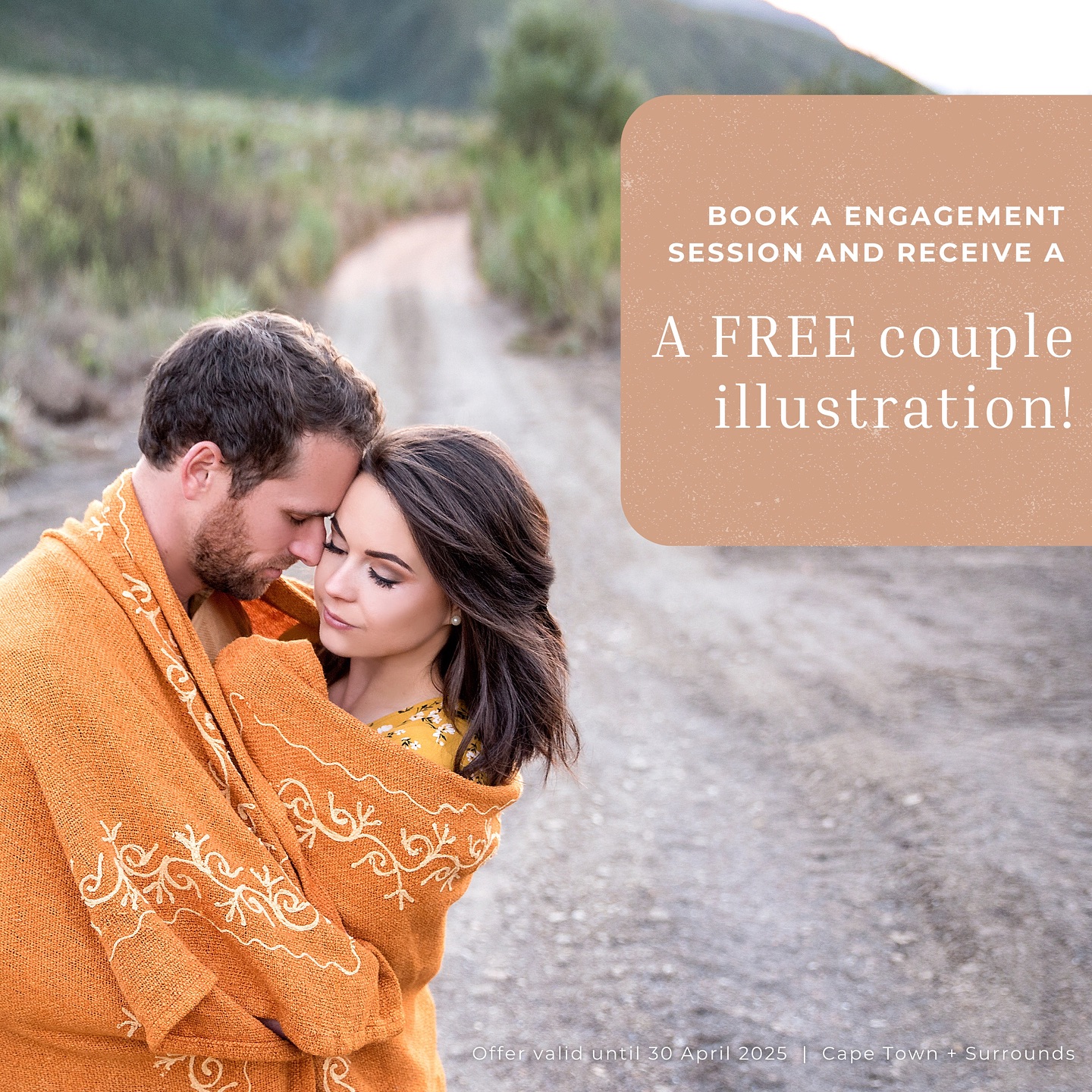 💍 Engaged and in love? Let’s celebrate it! 💕
Book your engagement session with me and receive a complimentary digital couple illustration—a timeless keepsake that you can:
🎨 Frame as a beautiful piece of home decor
💌 Use for your engagement party invitations
💍 Incorporate into your wedding stationery
This exclusive offer is valid until April 30, 2025 and available to engaged couples in Cape Town & surrounds—subject to availability. Don’t miss out!
📩 DM to book your session today!
#EngagedInCapeTown #CapeTownWeddings #SomersetWestPhotographer #CapeTownEngagement #WeddingPlanning #EngagedLife #CoupleIllustration #LoveInCapeTown #WeddingInspiration #CapeTownPhotographer