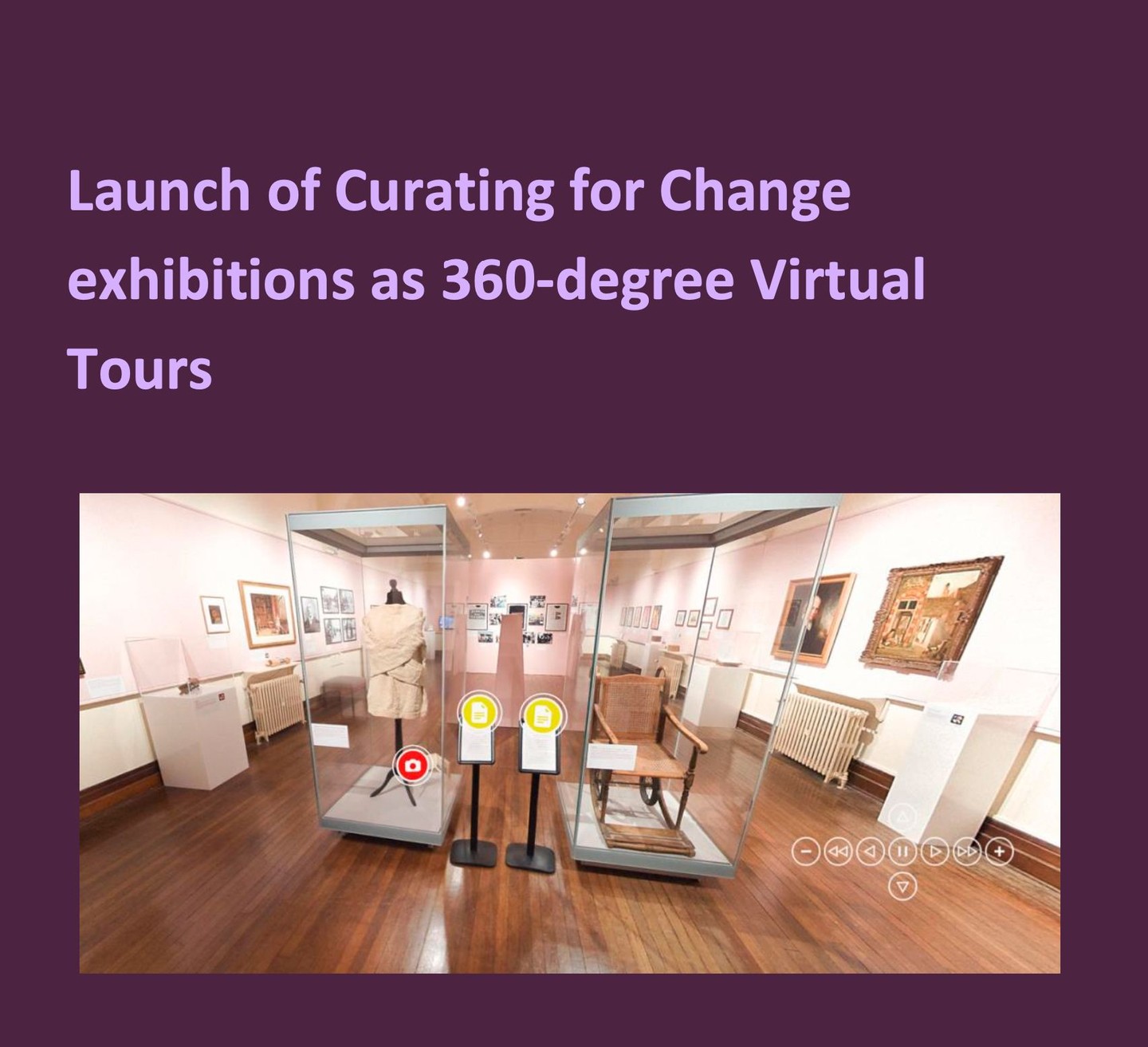 We are thrilled to launch 5 virtual tours we have created with expanded accessibility features. After months of testing we are looking forward to publicly share a new accessibility tool devised in partnership with Accentuate UK.
Five Curating for Change exhibitions which were displayed at Museum of
Liverpool, Hastings Museum and Art Gallery, Bristol Museum and Art
Gallery, National Railway Museum, York, and Pitt Rivers Museum,
Oxford, will be launched online as 360 Virtual Tours on Wednesday, 19 March. To celebrate the event, we will be doing a small presentation between 2 and 3 pm with the Accentuate Team. Please email studioradar.org@gmail.com to request a zoom link.