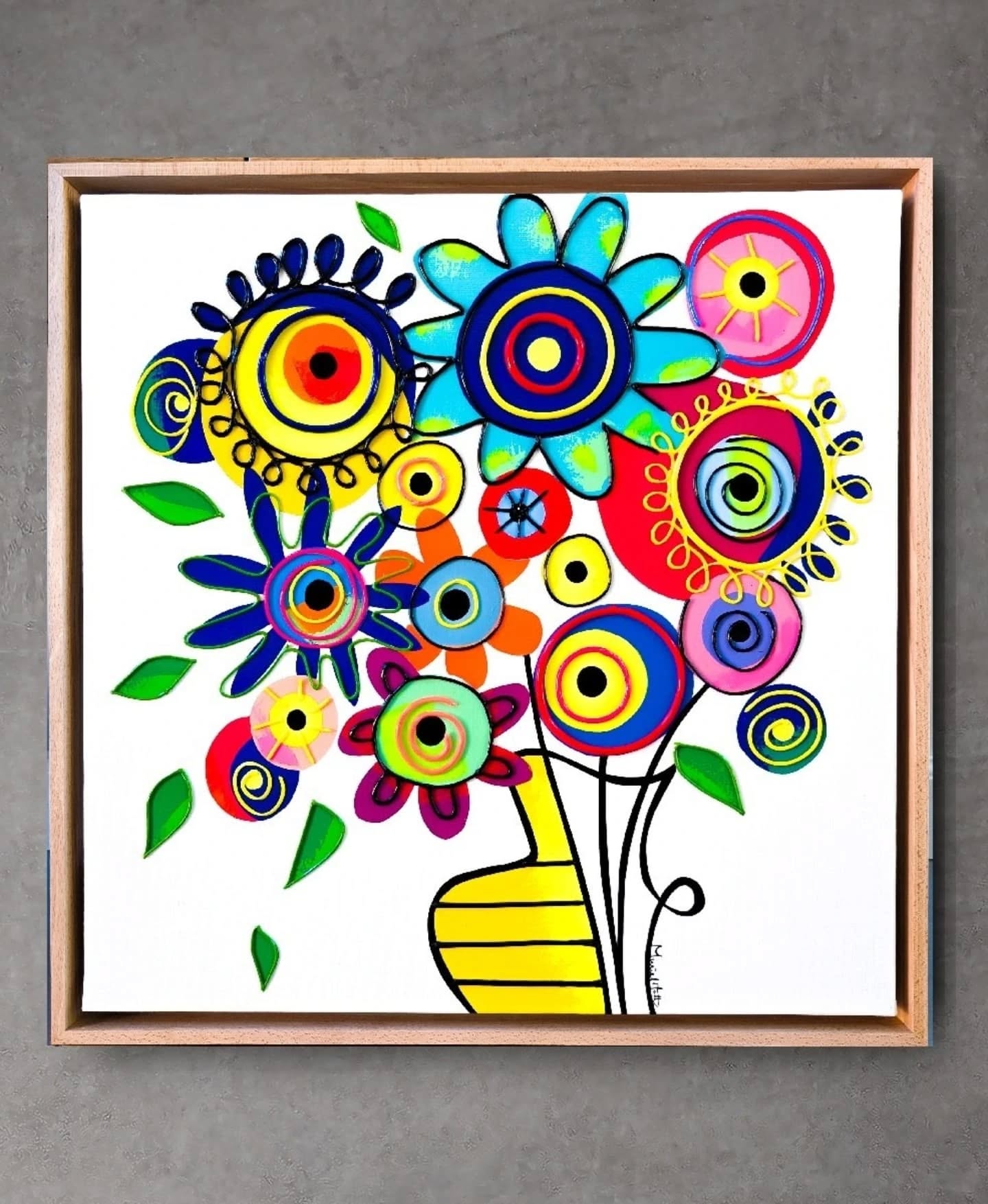 Parce qu'on sent les prémices du printemps et parce que les plaisirs simples sont les plus doux :)
"Flowers" 60x60, visible à Lyon ce weekend 🤩
Toile disponible, prix en m.p. 🌻🌸🌼