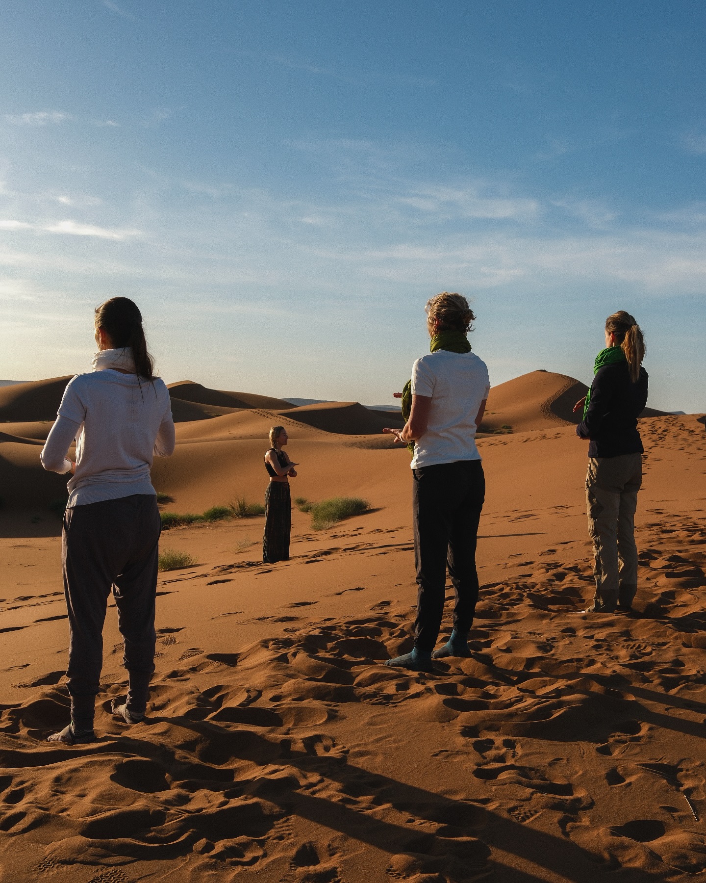 Finding stillness in the Sahara Desert
Witnessing the magic unfold as these souls find their moment of stillness among Morocco’s endless dunes.
This is what retreats are all about - stepping away from the digital noise and into nature’s embrace.
Sometimes the most profound practice happens when we simply stand still, breathe, and let nature’s wisdom wash over us.